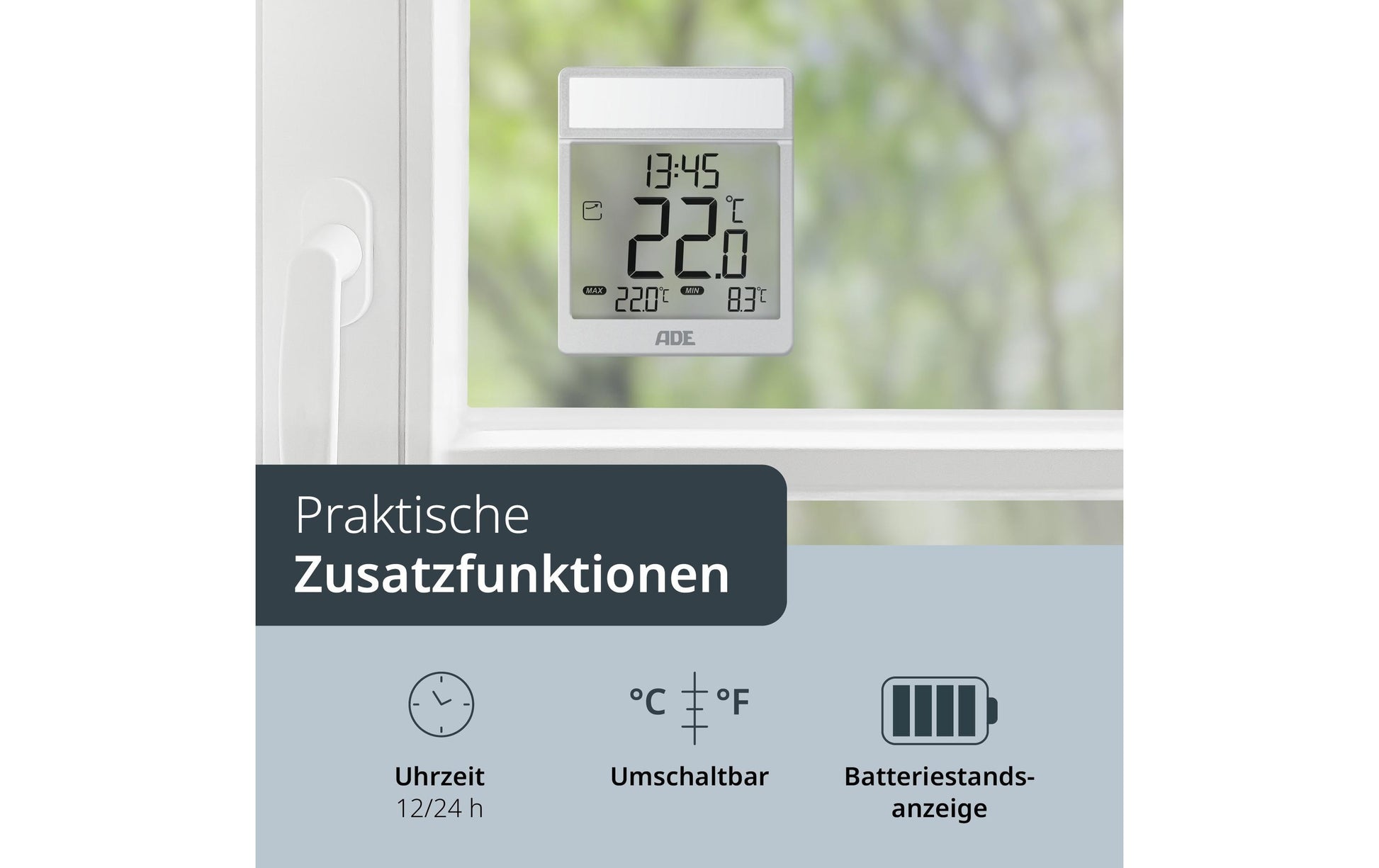 ADE Pantone 877C – Digitalthermometer – Silber