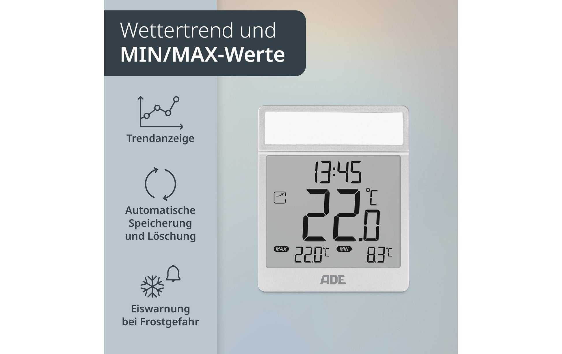 ADE Pantone 877C – Digitalthermometer – Silber