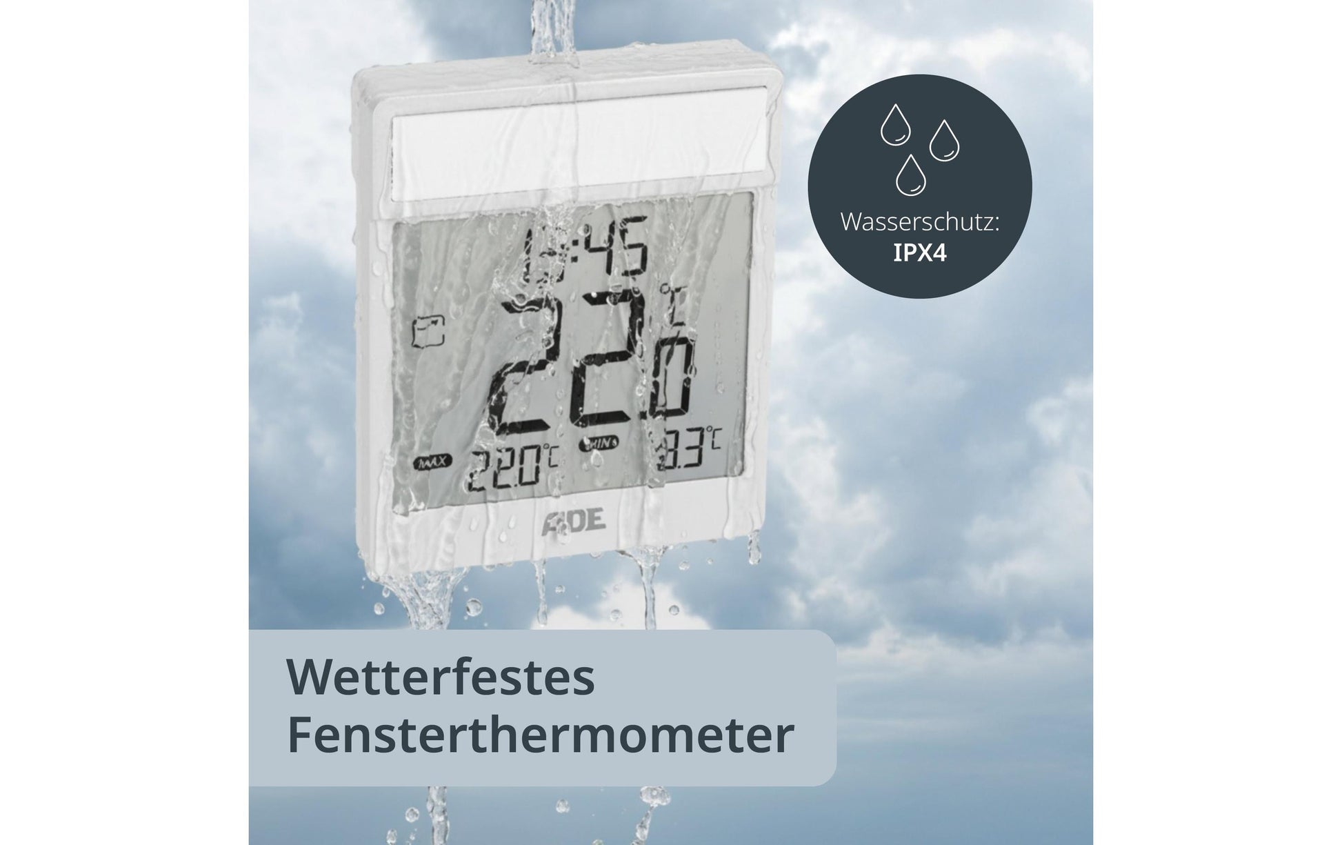 ADE Pantone 877C – Digitalthermometer – Silber