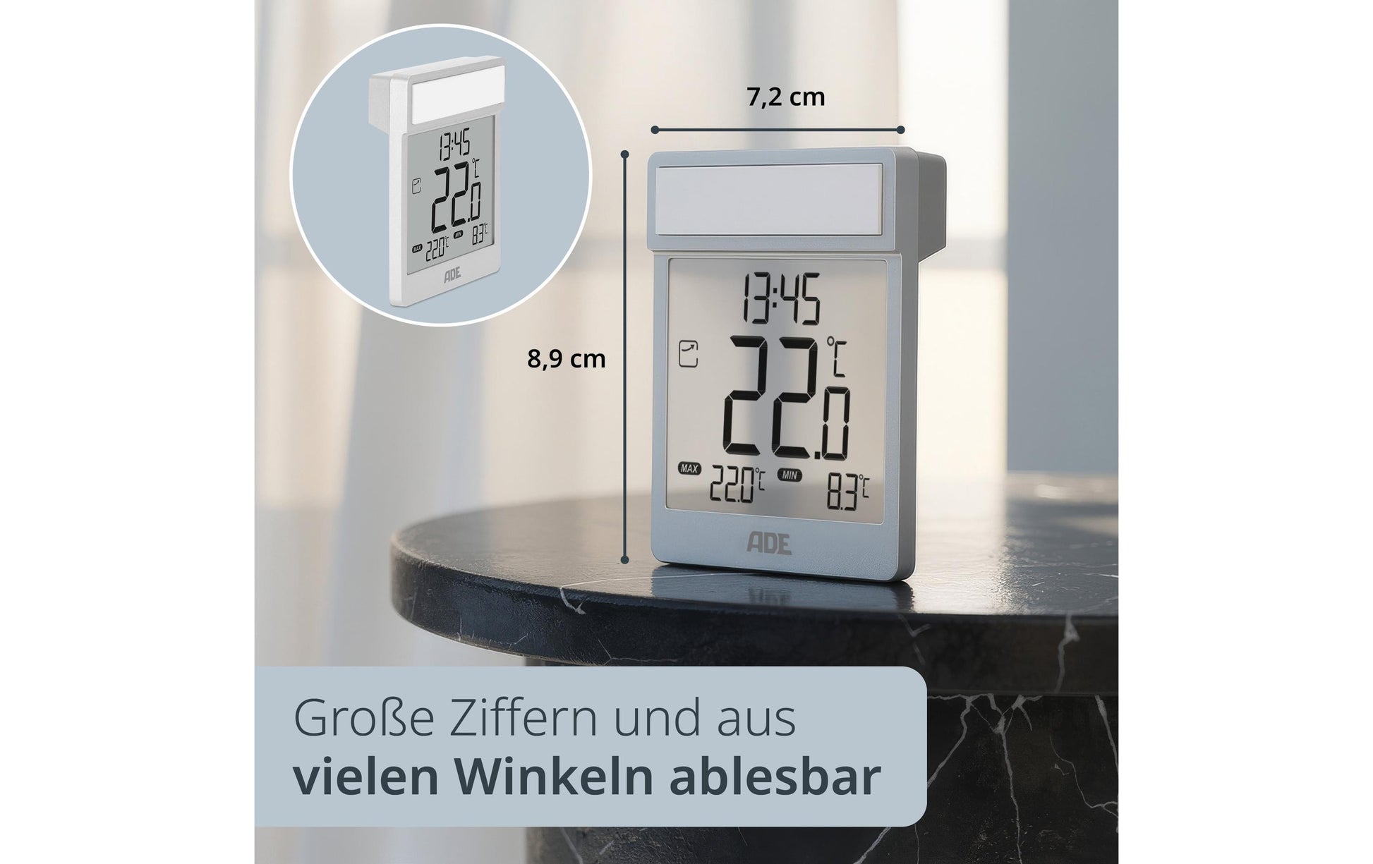ADE Pantone 877C – Digitalthermometer – Silber