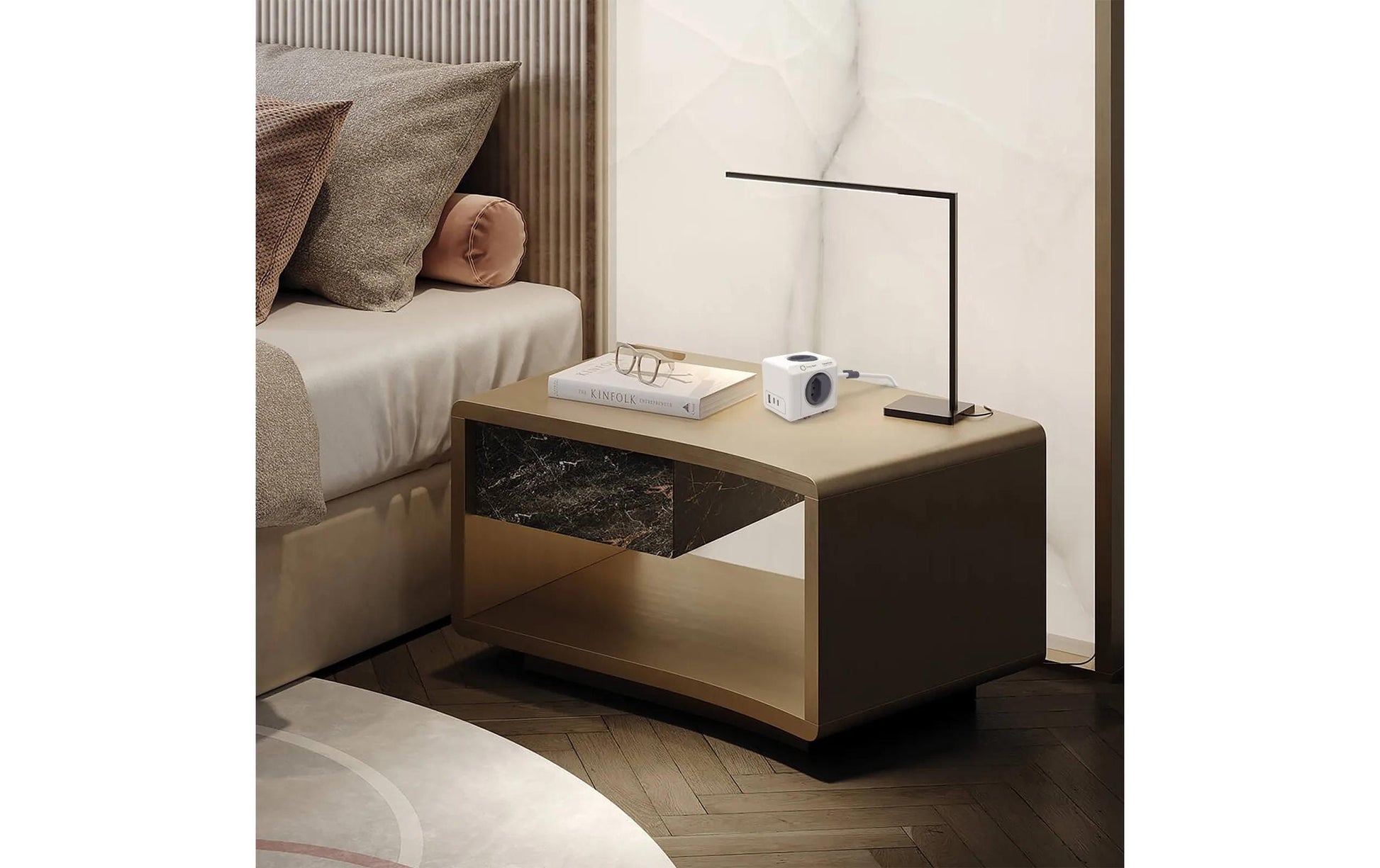 Allocacoc PowerCube – Steckdosenleiste, 4× T13, 1× USB‑A, 2× USB‑C, mit 4 Schaltern, 1,5 m, IP20
