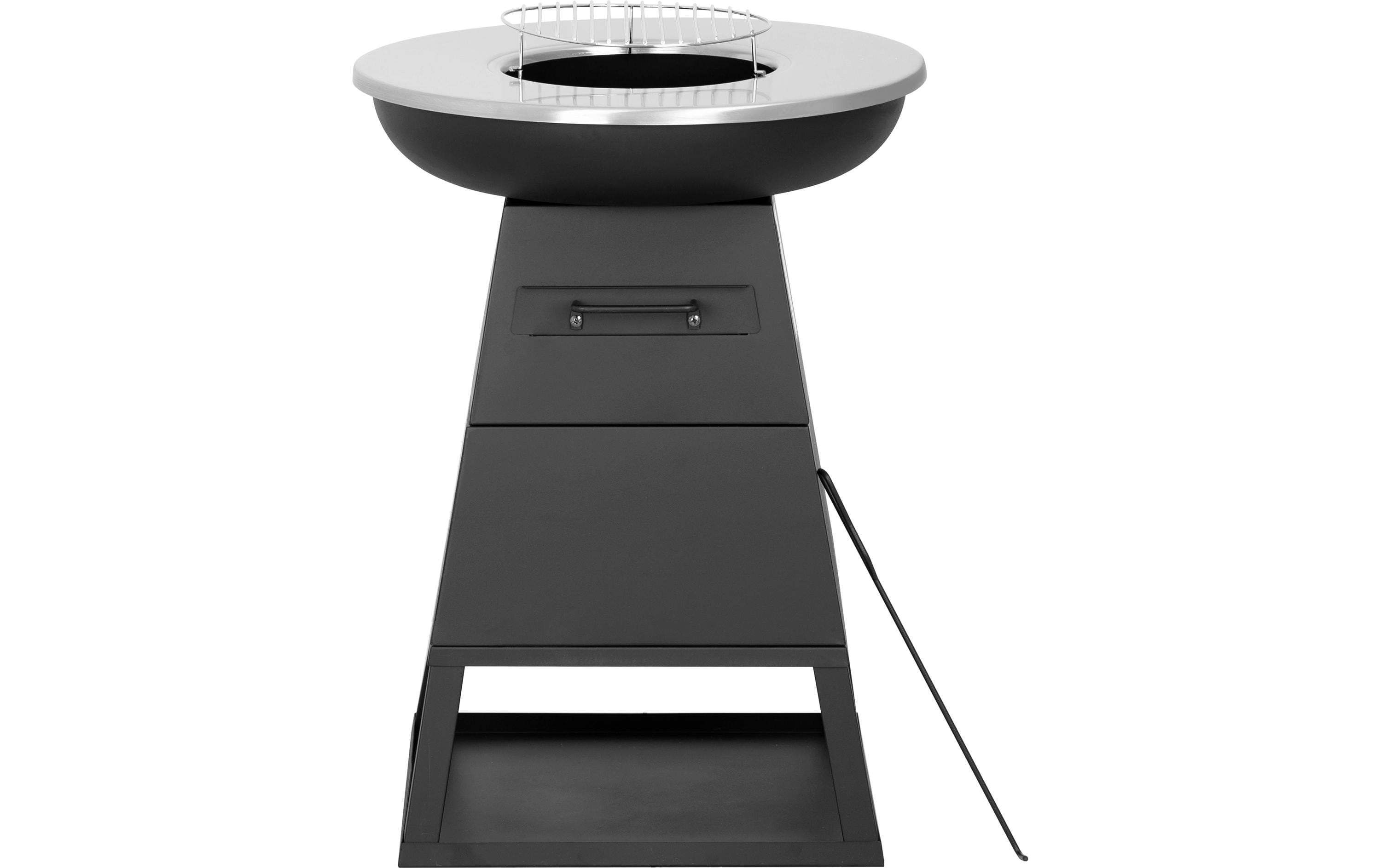 Ohmex Holzkohlegrill GRILLPLANCHA – Ø 58 cm, Feuerschale – schwarz