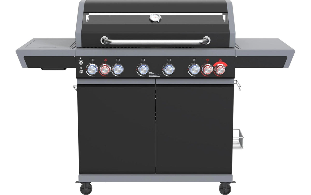 Ohmex Gasgrill – 7 Brenner, 93 × 44 cm Grillfläche, 28,5 kW – Schwarz