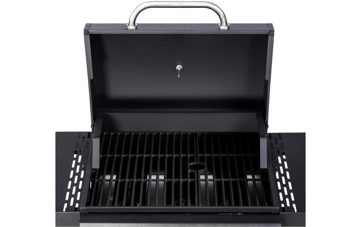 Ohmex Gasgrill mit 3 Seitentischen – 3 Brenner, 1727 cm², 7,5 kW – Schwarz/Edelstahl