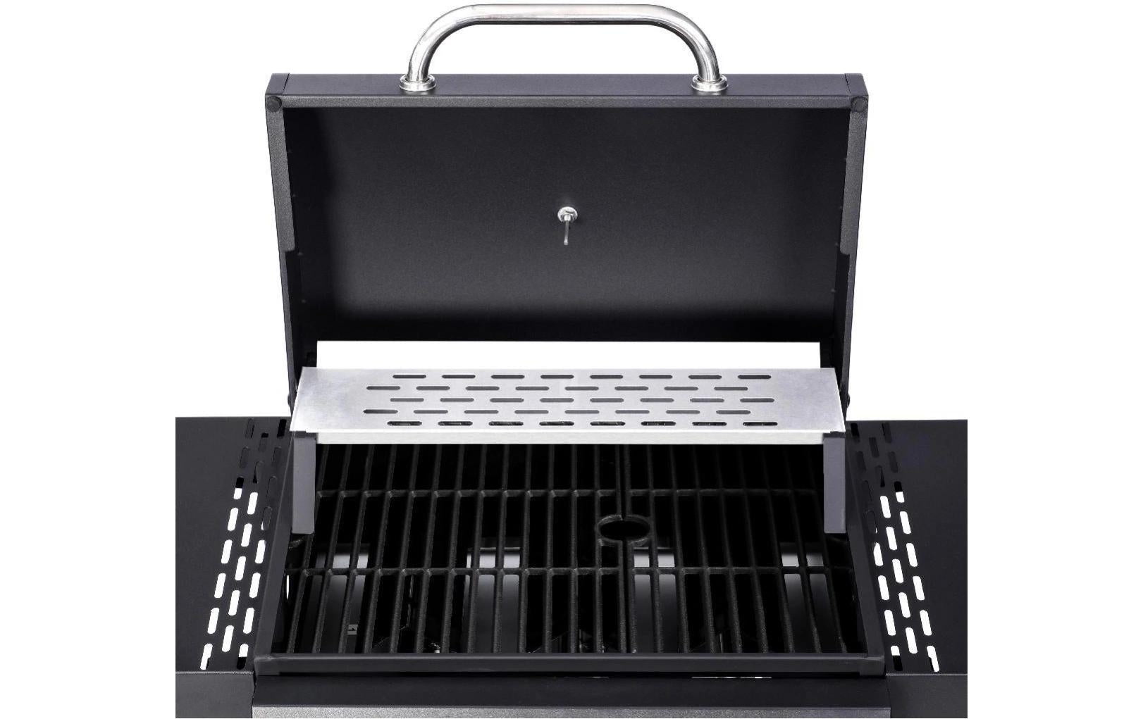 Ohmex Gasgrill mit 3 Seitentischen – 3 Brenner, 1727 cm², 7,5 kW – Schwarz/Edelstahl