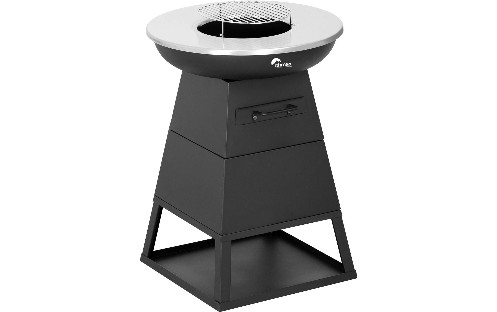 Ohmex Holzkohlegrill GRILLPLANCHA – Ø 58 cm, Feuerschale – schwarz