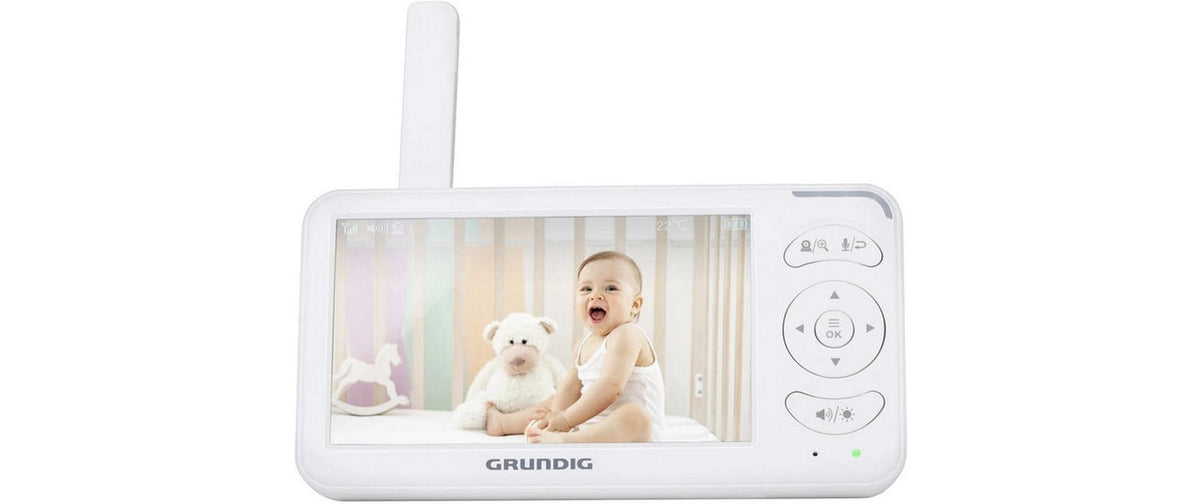 Grundig Video-Babyphone, 300 m Reichweite, Nachtlicht, Weiss
