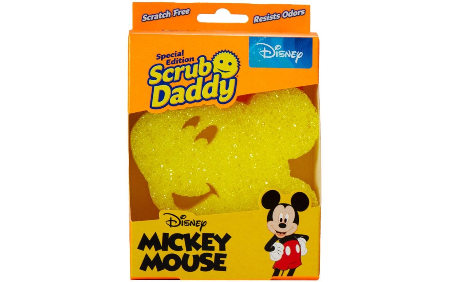 Scrub Daddy Spülschwamm – Motiv Mickey Mouse, für empfindliche Oberflächen, 10,1 × 4 × 15 cm, Gelb, 1 Stück
