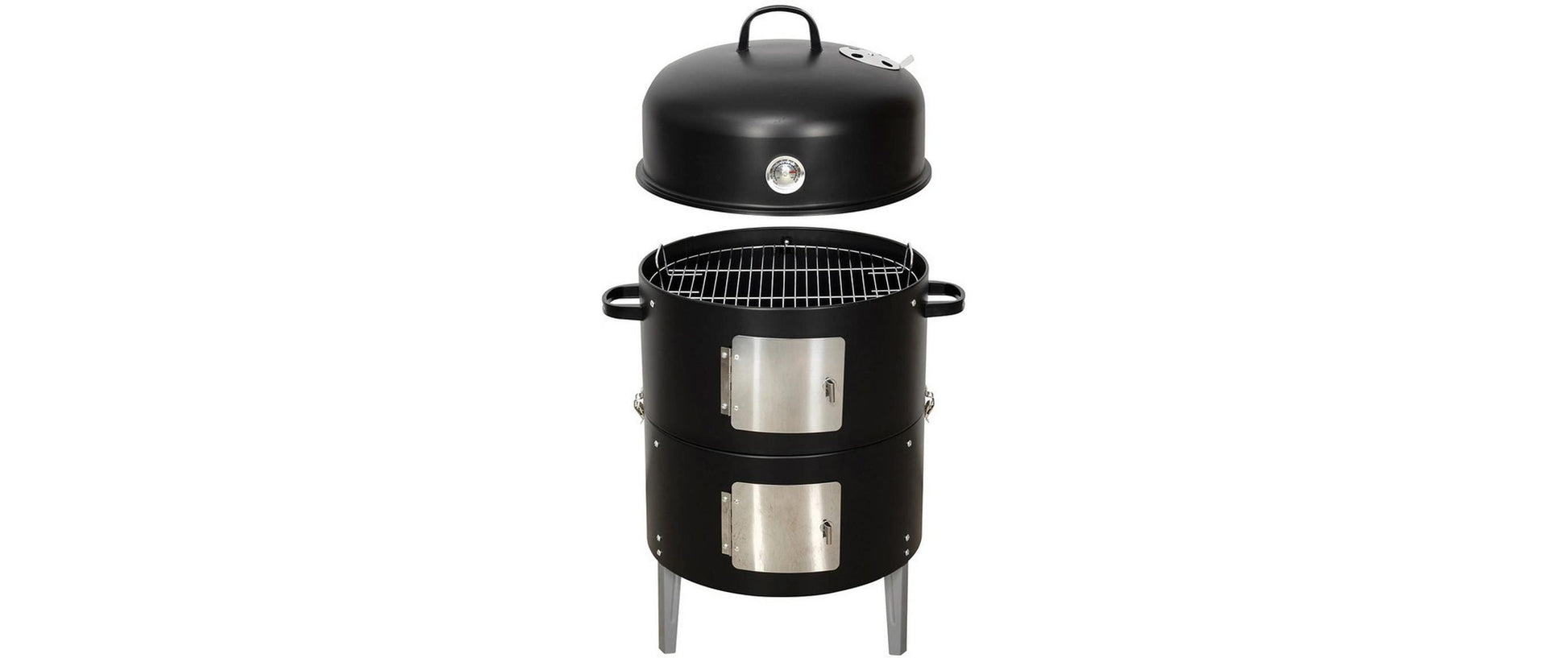 Nouvel Vertikal-Smoker 3in1 – Holz, Grillfläche 40×40 cm, 54×43×84 cm, Stahl