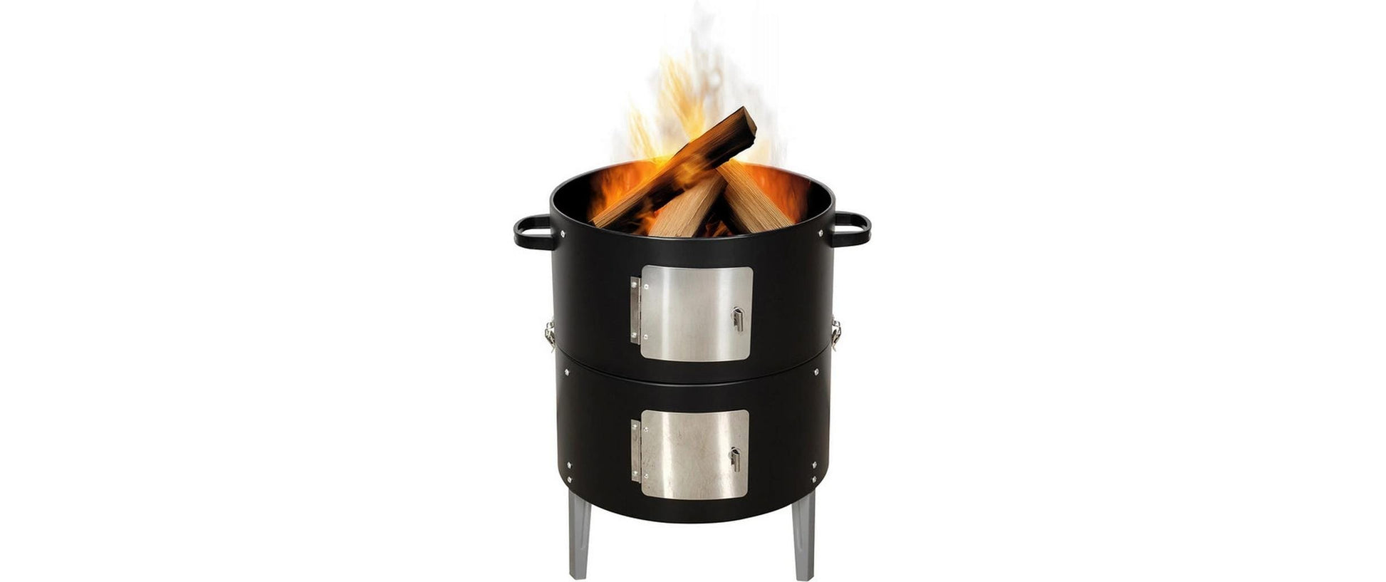 Nouvel Vertikal-Smoker 3in1 – Holz, Grillfläche 40×40 cm, 54×43×84 cm, Stahl
