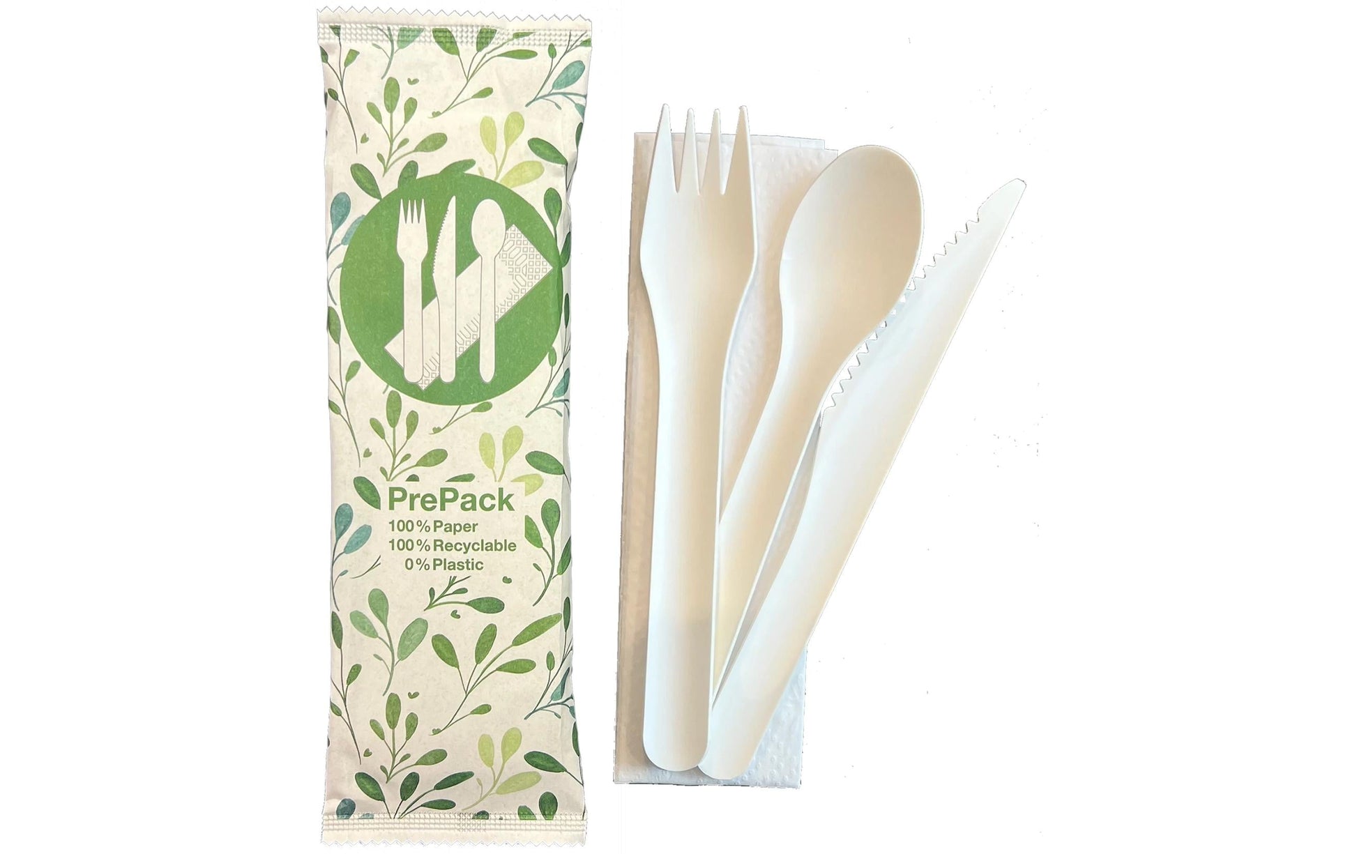 Pochetta Besteck-Set, Papier – 16 cm, Weiss