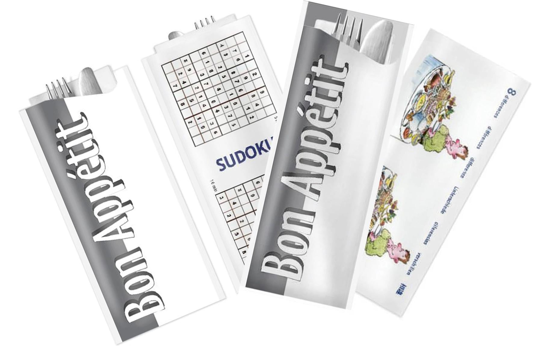 Pochetta Besteck-Set, Papier, 27 cm, Mehrfarbig