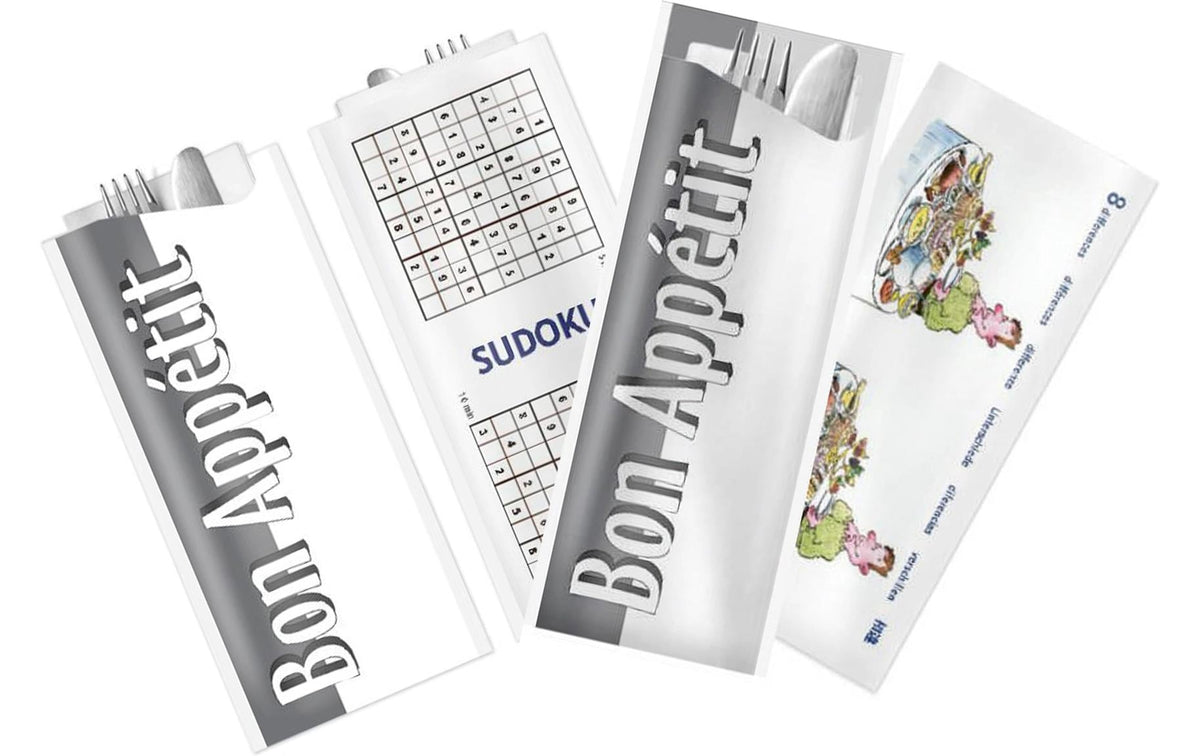Pochetta Besteck-Set, Papier/Karton, 27 cm, Mehrfarbig