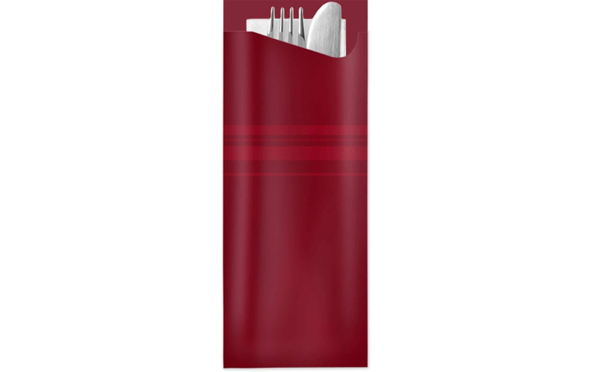 Pochetta Besteck-Set, Papier/Karton – 27 cm – Bordeaux – 1 Stk.