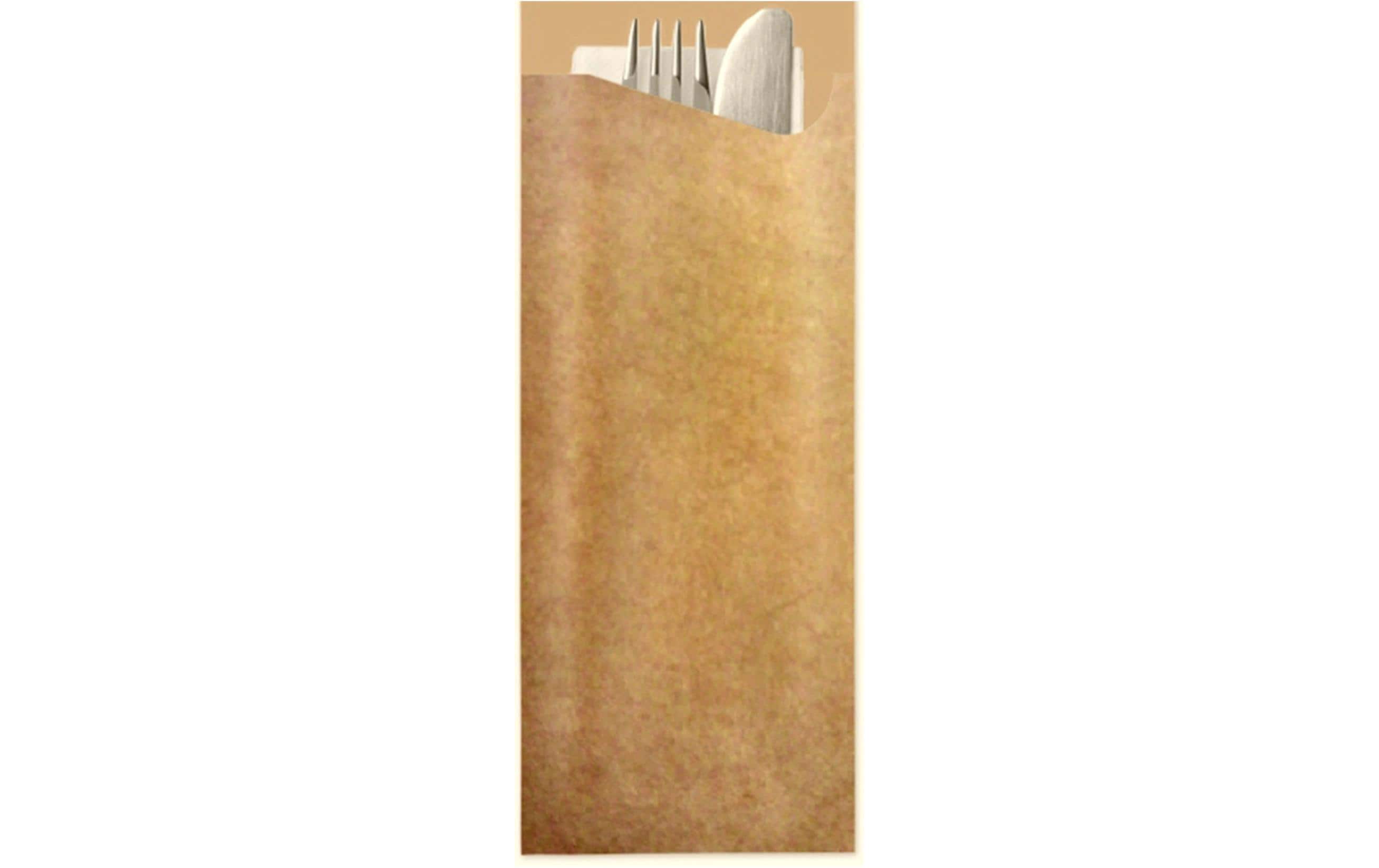 Pochetta Besteck-Set, Papier/Karton – 16 cm, Braun