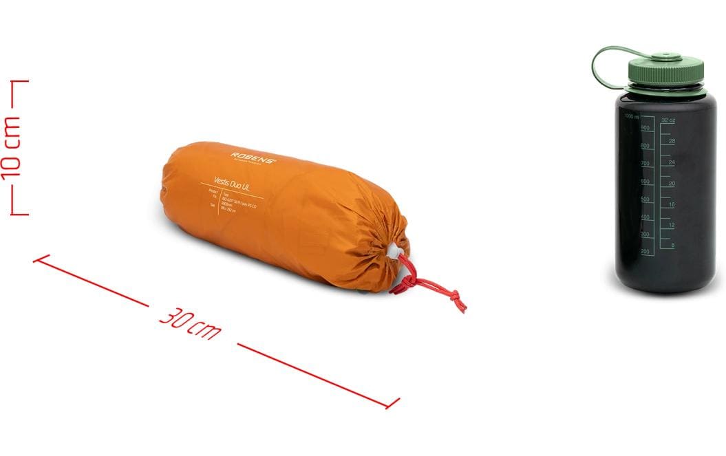 Robens Tarp Vestis Duo UL – Wassersäule 2000 mm, eckig – 2920×3100×2920 mm – Orange – Polyester