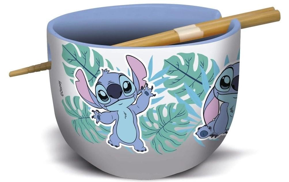 Stor Ramen-Schüssel Lilo & Stitch – 12er Set, 500 ml, Keramik, Mehrfarbig, inkl. Stäbchen