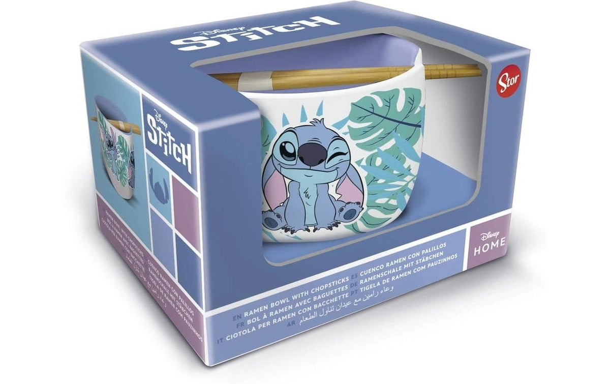 Stor Ramen-Schüssel Lilo & Stitch – 12er Set, 500 ml, Keramik, Mehrfarbig, inkl. Stäbchen