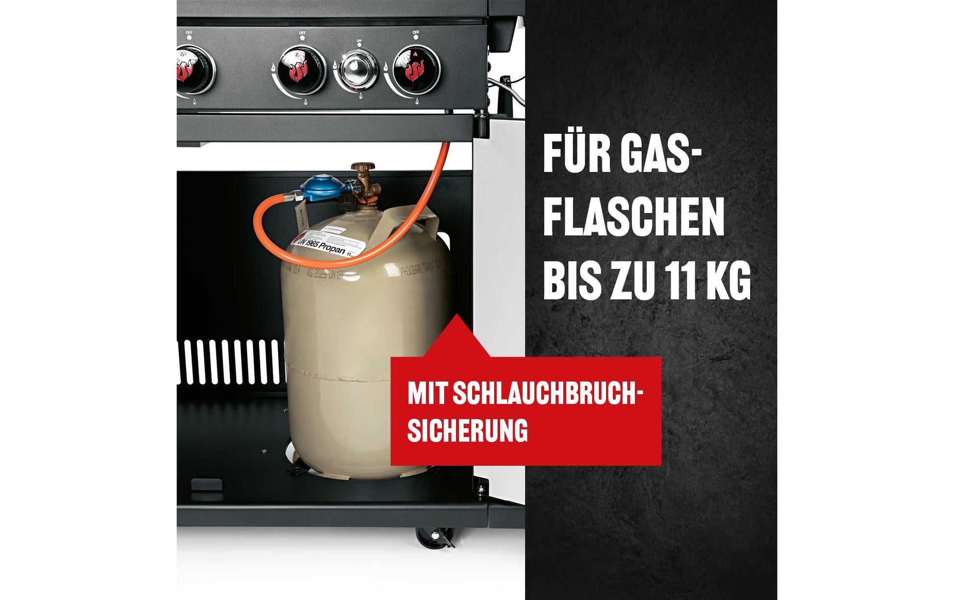 Landmann Gasgrill Black 6.1 – 6 Brenner, 21,7 kW, 168 × 57 × 119 cm – schwarz