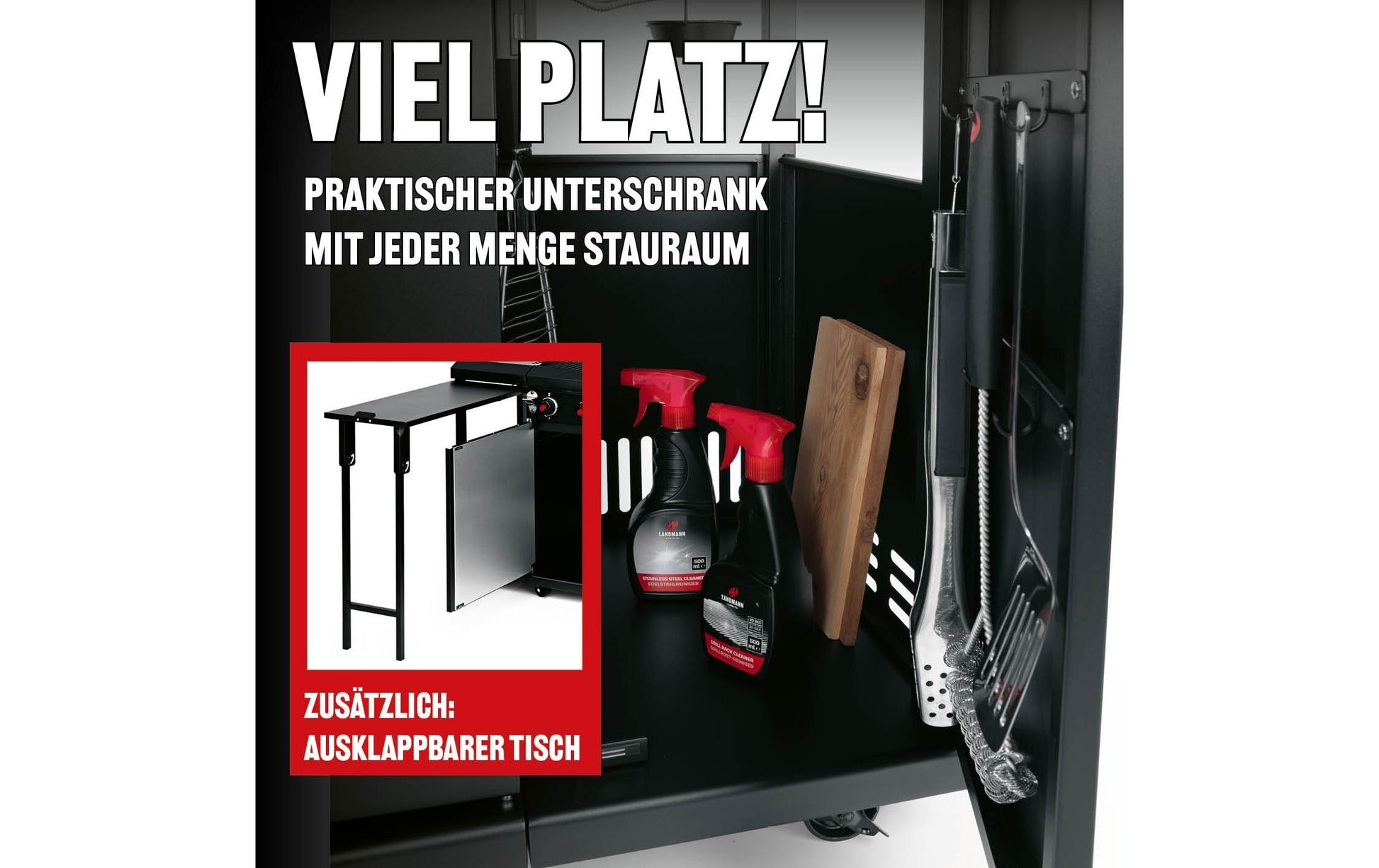 Landmann Gasgrill Black 6.1 – 6 Brenner, 21,7 kW, 168 × 57 × 119 cm – schwarz