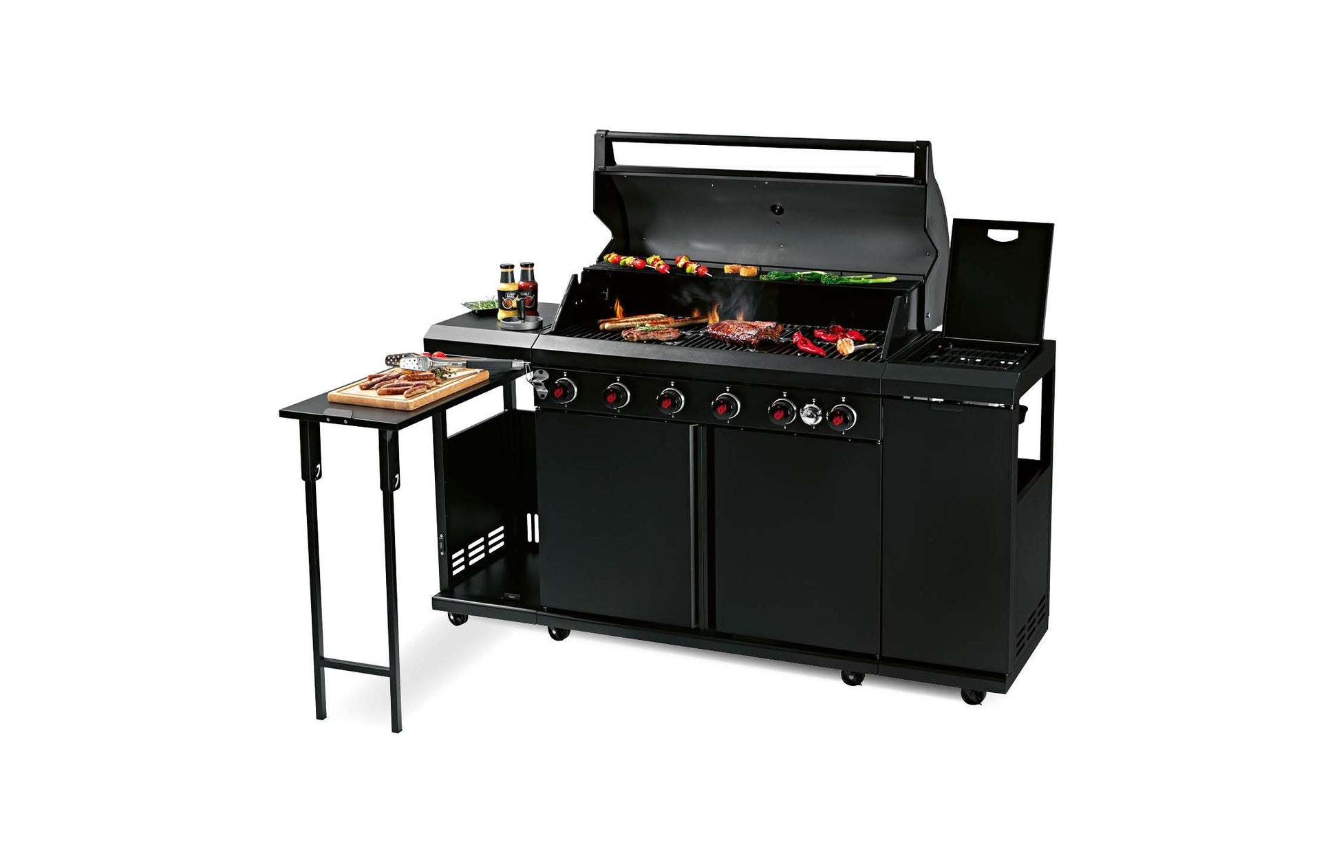 Landmann Gasgrill Black 6.1 – 6 Brenner, 21,7 kW, 168 × 57 × 119 cm – schwarz
