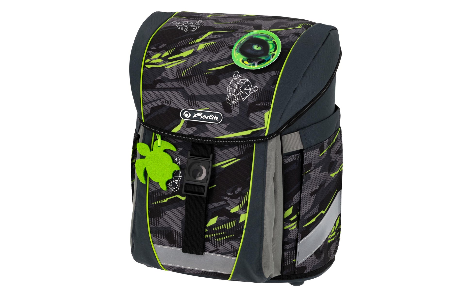 Herlitz Schulrucksack-Set 5-teilig, Grün/Schwarz, 21 l