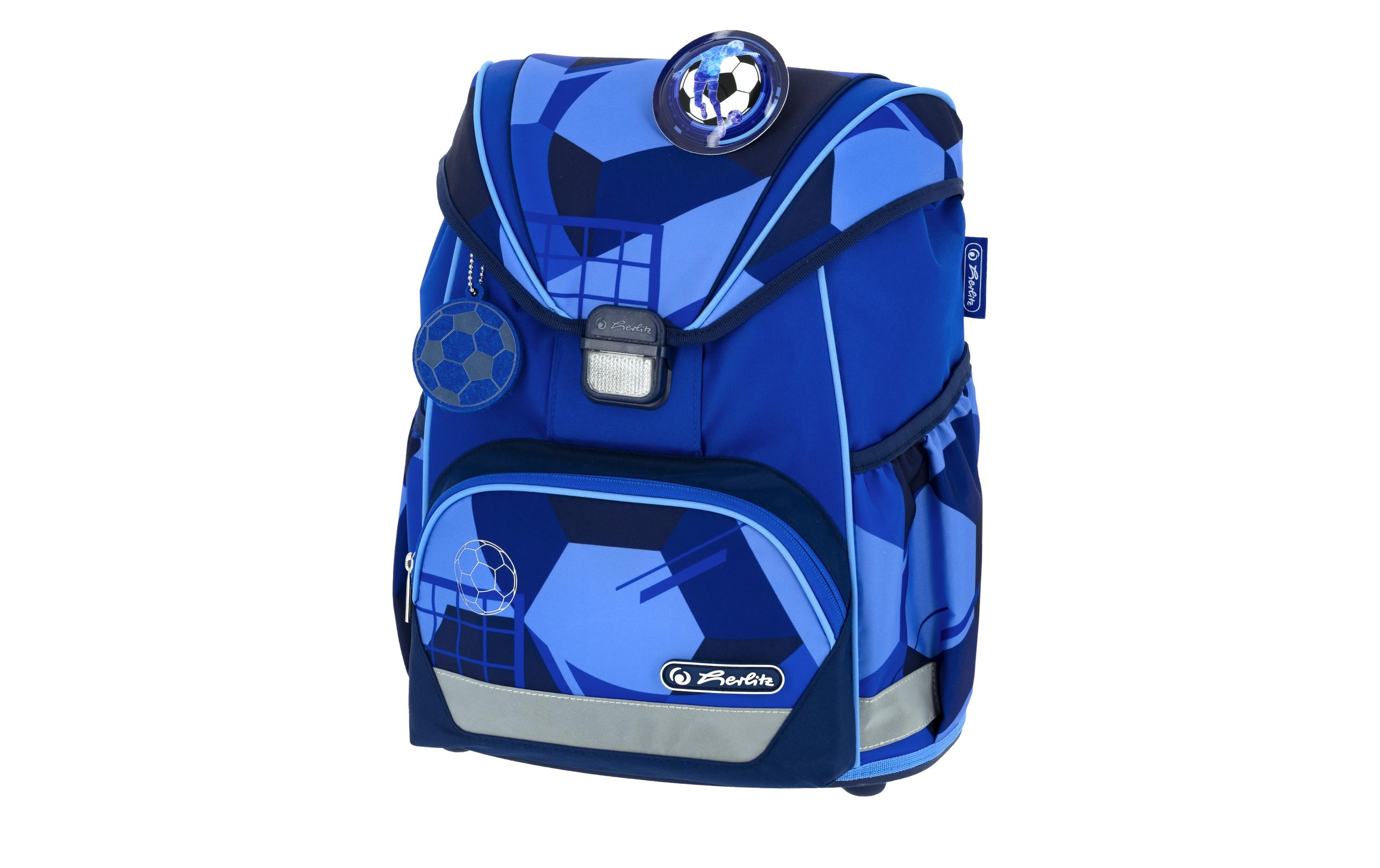 Herlitz UltraLight Plus – Schulrucksack-Set 4-teilig, Blau, 16 l, 28×36×21 cm