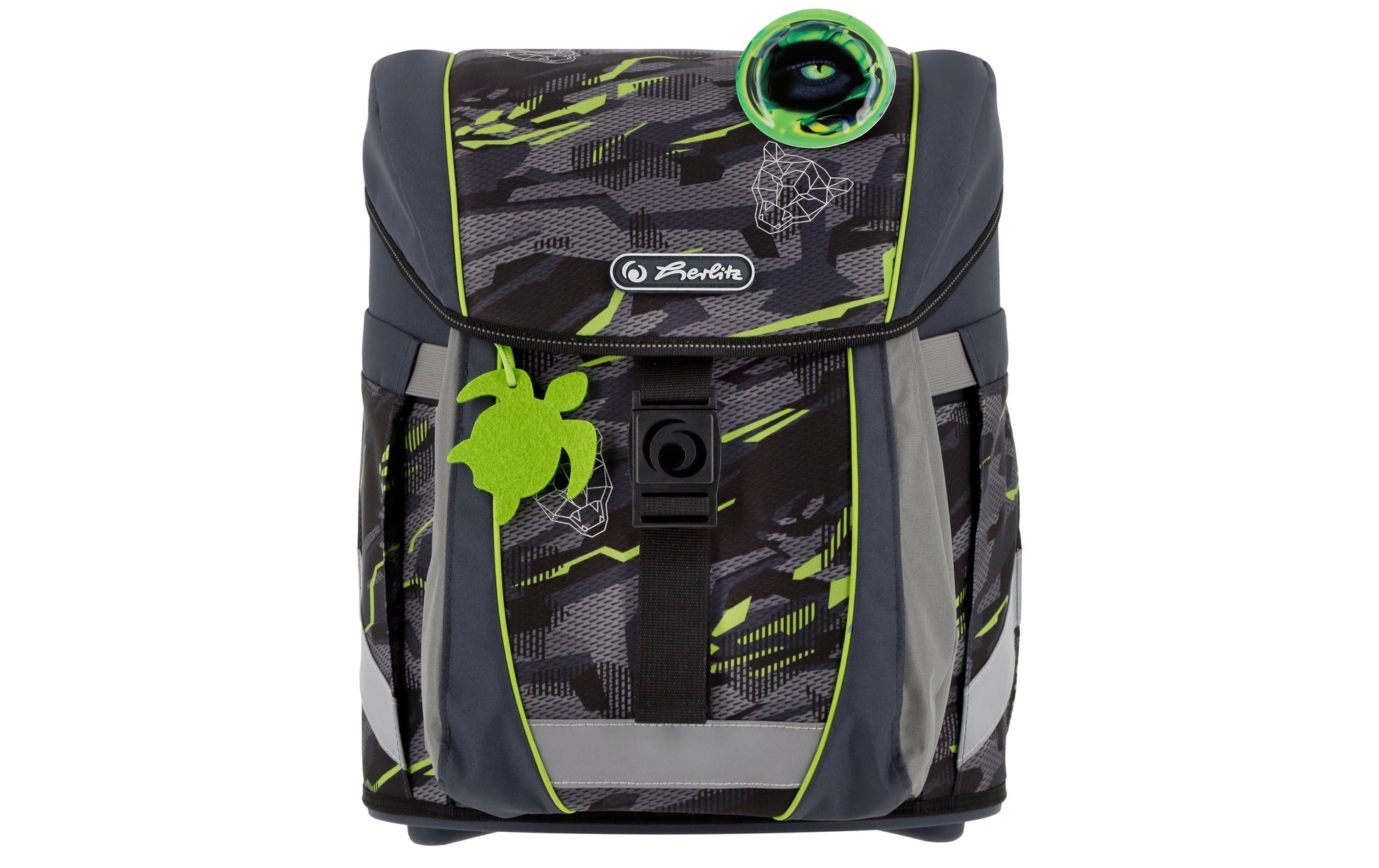 Herlitz Schulrucksack-Set 5-teilig, Grün/Schwarz, 21 l