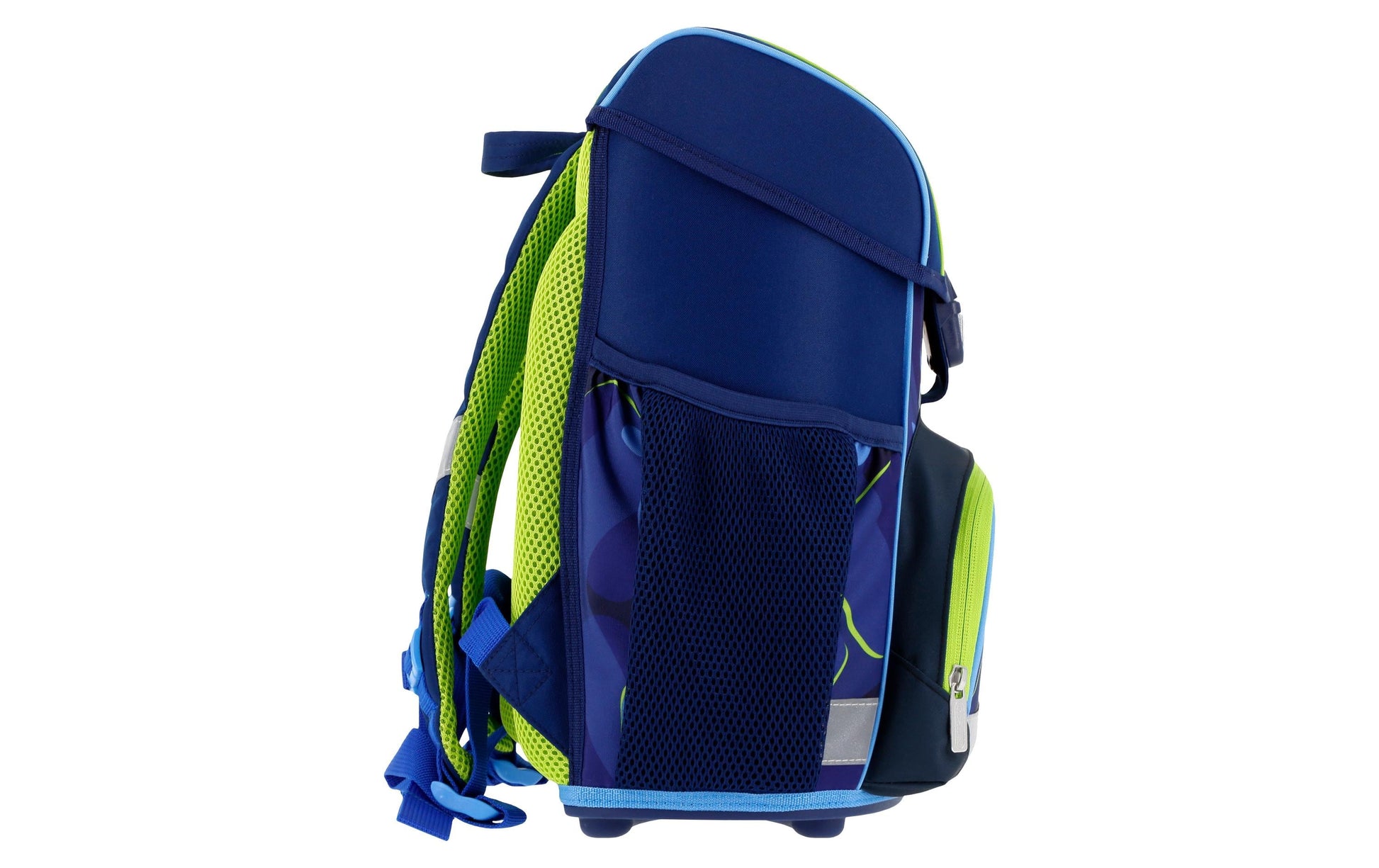 Herlitz Loop Plus Rex Explorer – Schulrucksack-Set 4-teilig, Dunkelblau, Hellblau, Neongrün, 17 l