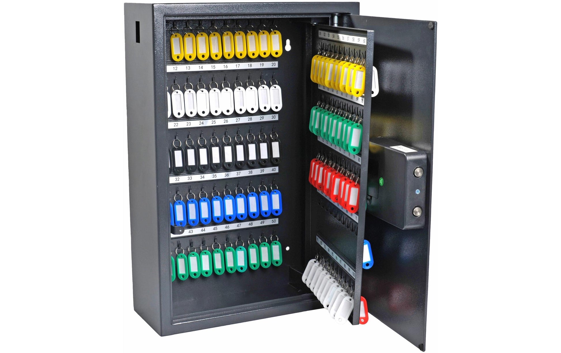 PAVO Advanced – Schlüsseltresor, Elektronikschloss, für 150 Schlüssel, 380 × 150 × 550 mm, Dunkelgrau
