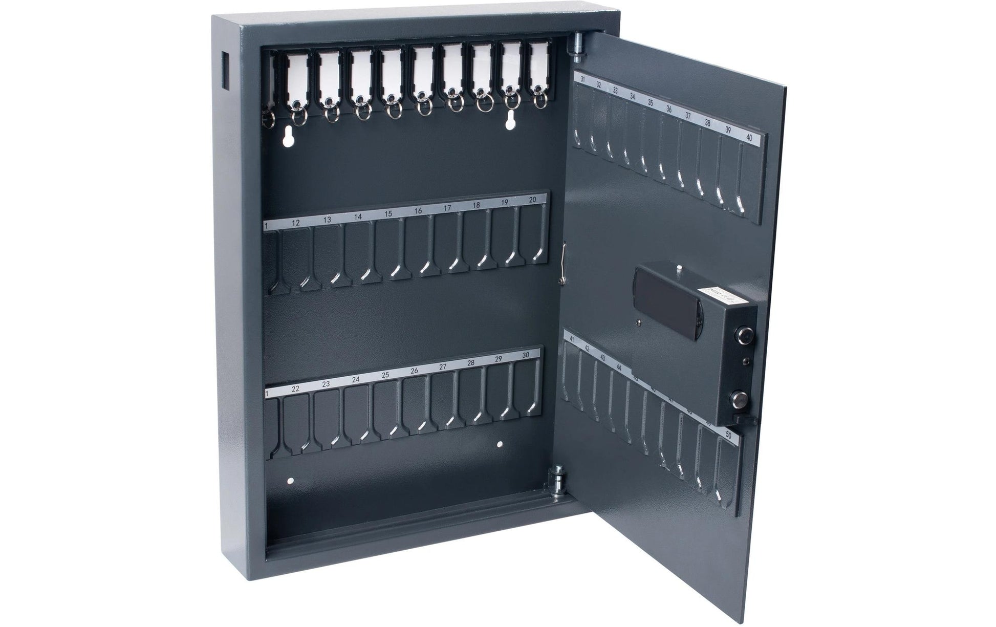 PAVO High Security – Schlüsseltresor, Elektronikschloss, für 50 Schlüssel, Stahl, Dunkelgrau