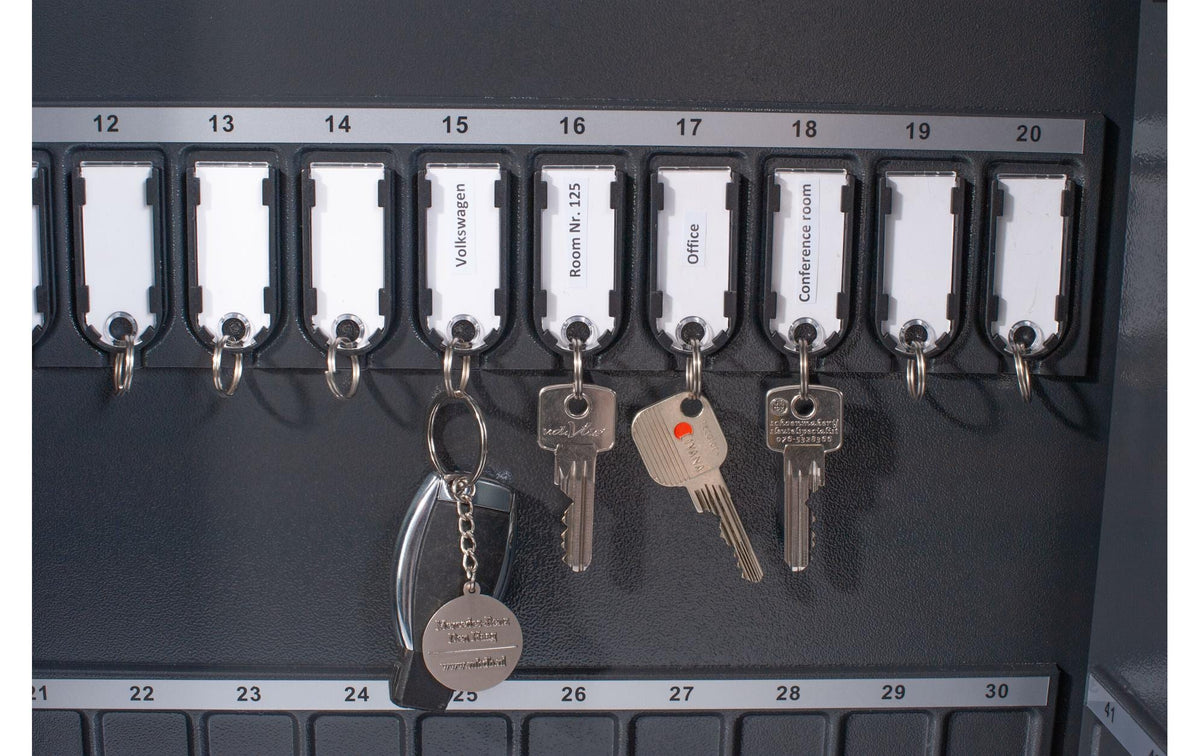 PAVO High Security – Schlüsseltresor, Elektronikschloss, für 50 Schlüssel, Stahl, Dunkelgrau