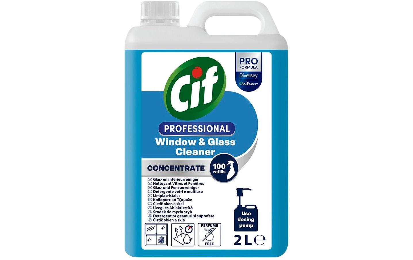 Cif Professioneller Glas-/Oberflächenreiniger – Konzentrat – 2 l