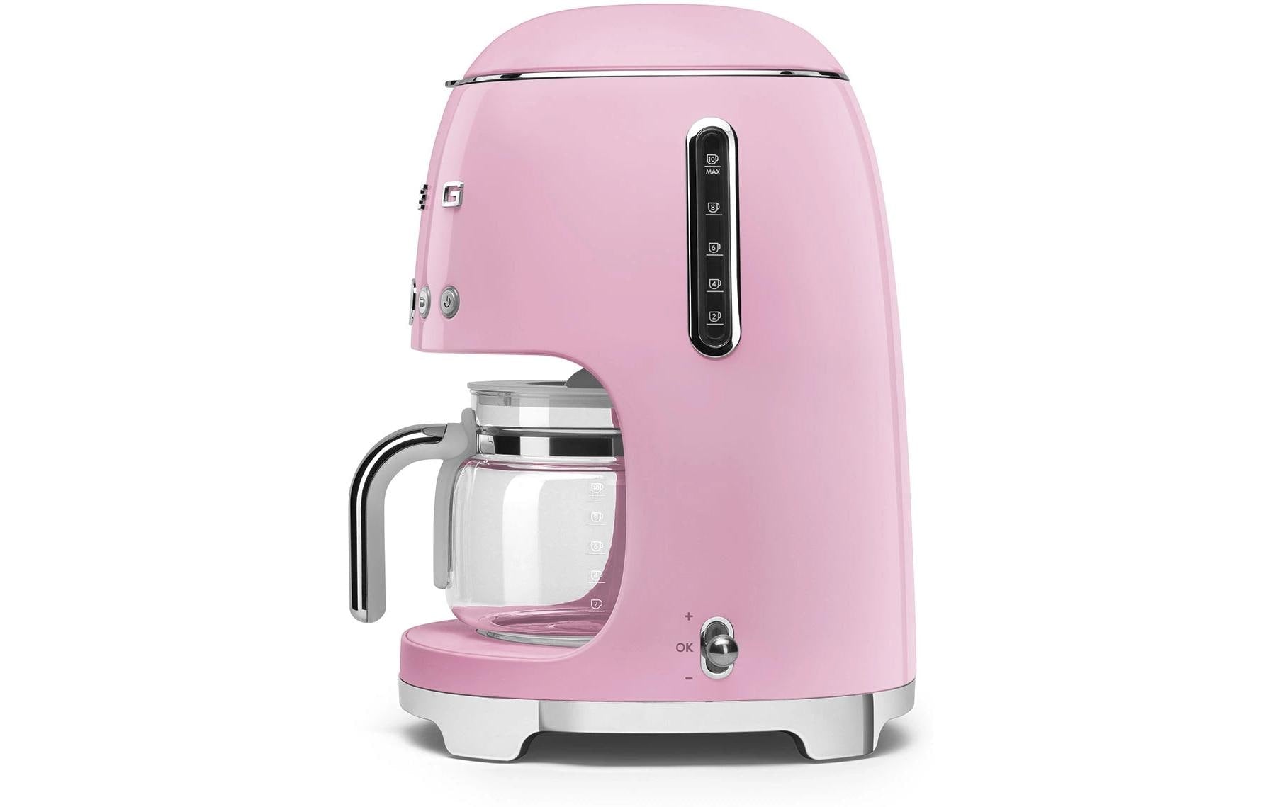 Smeg DCF02 Filterkaffeemaschine – 10 Tassen, 1,4 l, Permanentfilter, Rosa