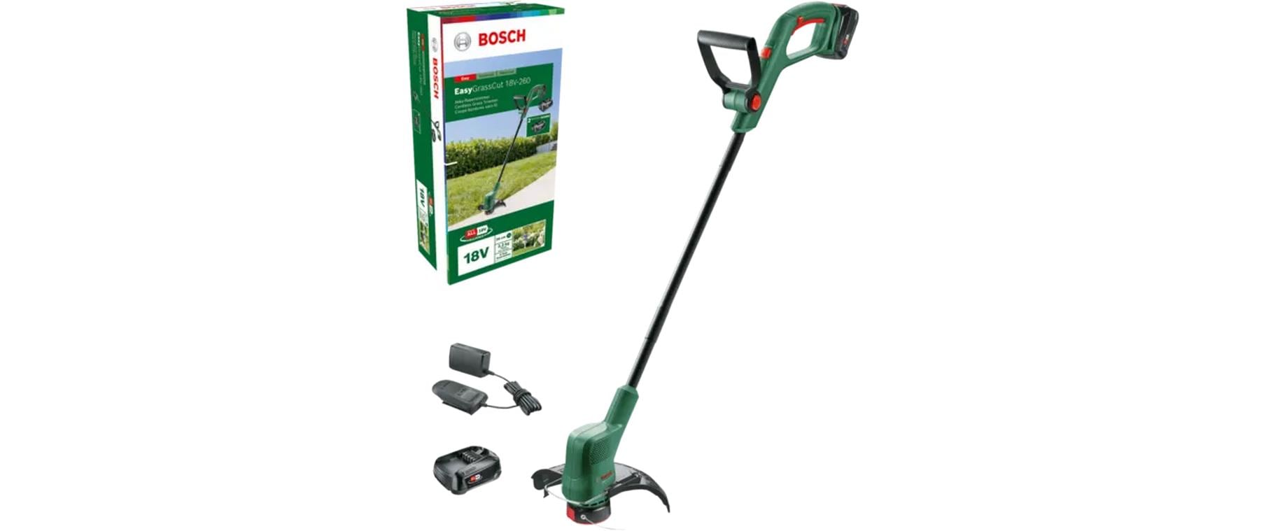 Bosch EasyGrassCut 18V-260 Rasentrimmer – 18 V – Schnittbreite 260 mm – 2×2,0 Ah & Ladegerät – POWER FOR ALL