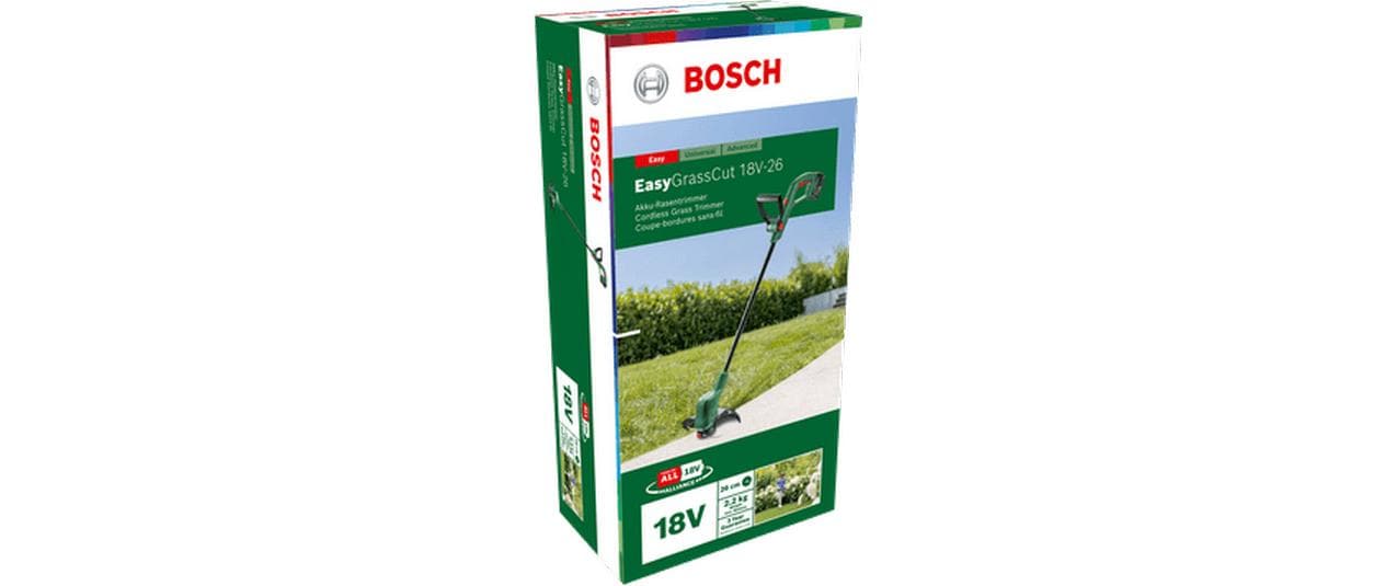 Bosch EasyGrassCut 18V-26 Akku-Rasentrimmer – 18 V – Ø 260 mm – 1×2,5 Ah & Ladegerät – POWER FOR ALL