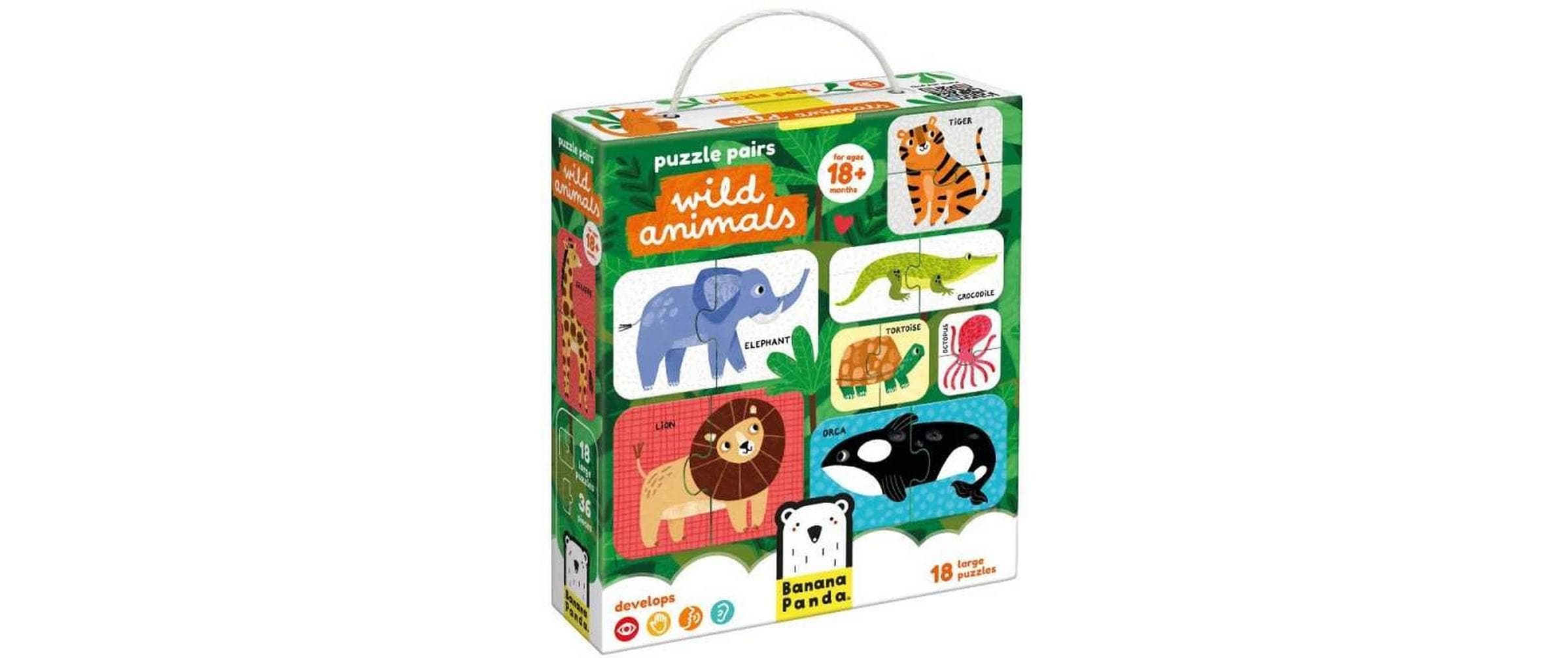 Banana panda Puzzle Tiere – 18 Teile – ab 1,5 Jahren – Karton, Papier, Pappe