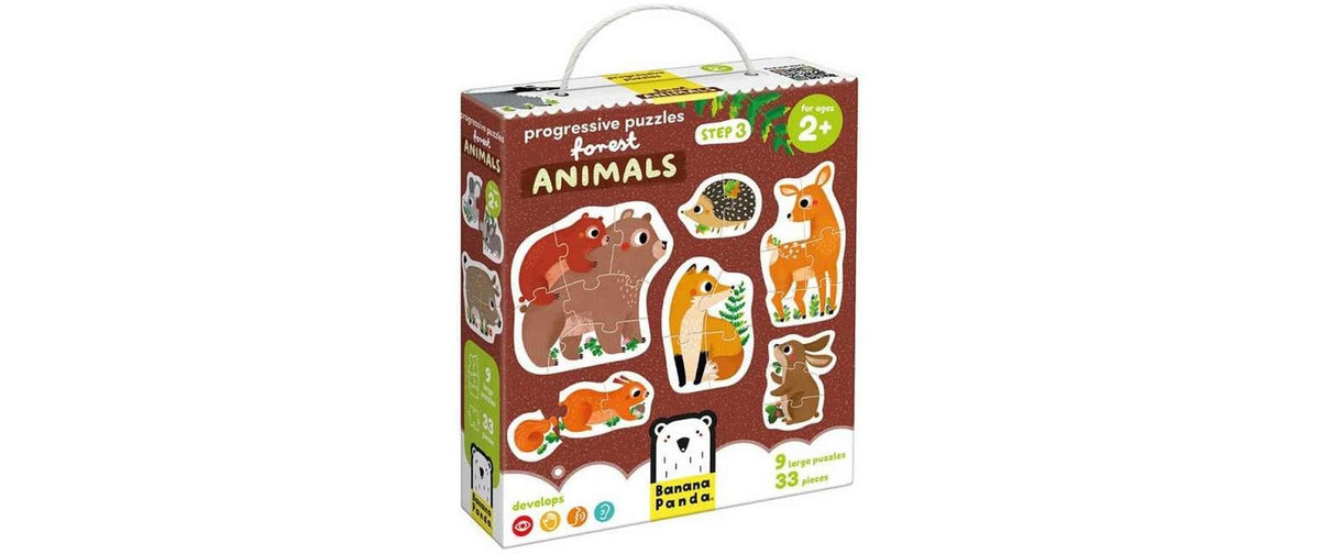 Banana panda Puzzle Tiere – 33 Teile – 19 × 16,5 cm – ab 2 Jahren – Karton