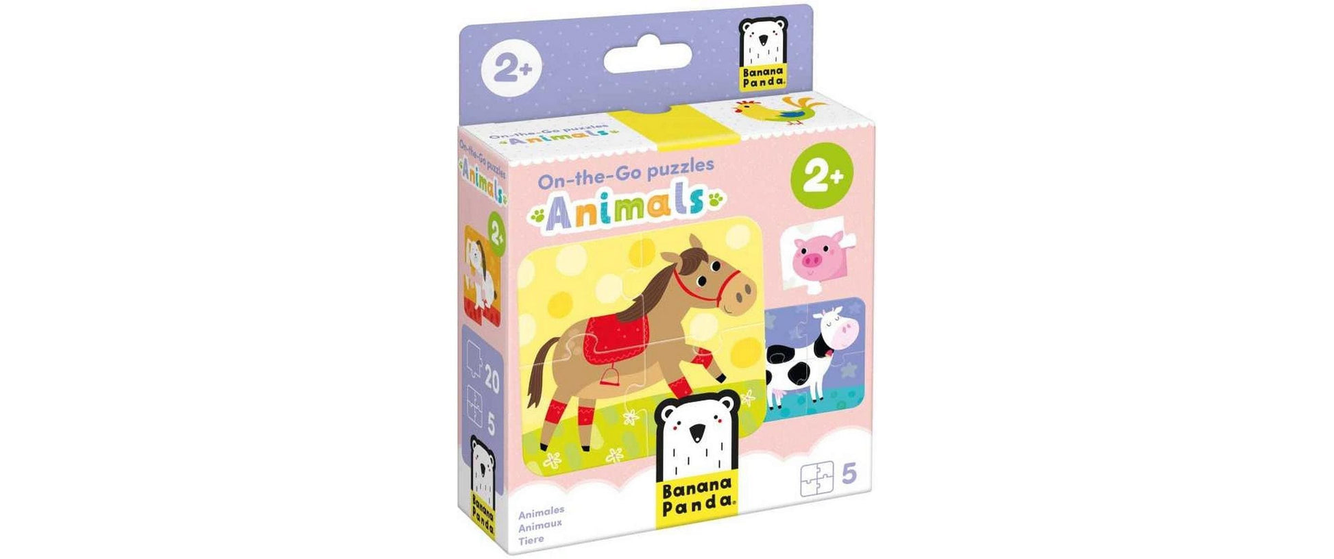 Banana panda Puzzle On-the-Go Animals – Logikspiel, ab 2 Jahren, DE/mehrsprachig