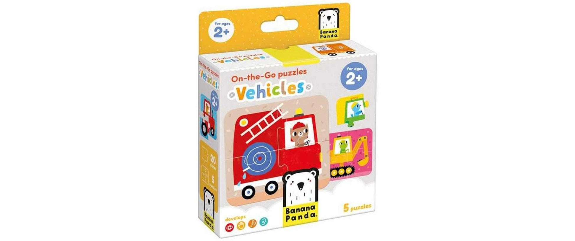 Banana panda Puzzle On-the-Go Fahrzeuge – Logikspiel, ab 2 Jahren, mehrsprachig