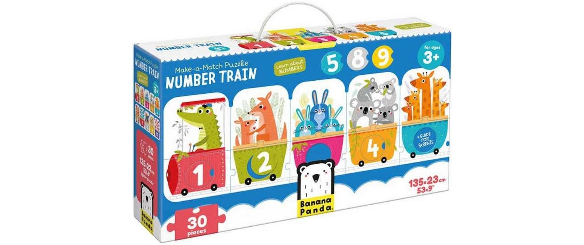 Banana panda Puzzle XL Make-a-Match Number Train – Logikspiel, ab 3 Jahren, EN/mehrsprachig