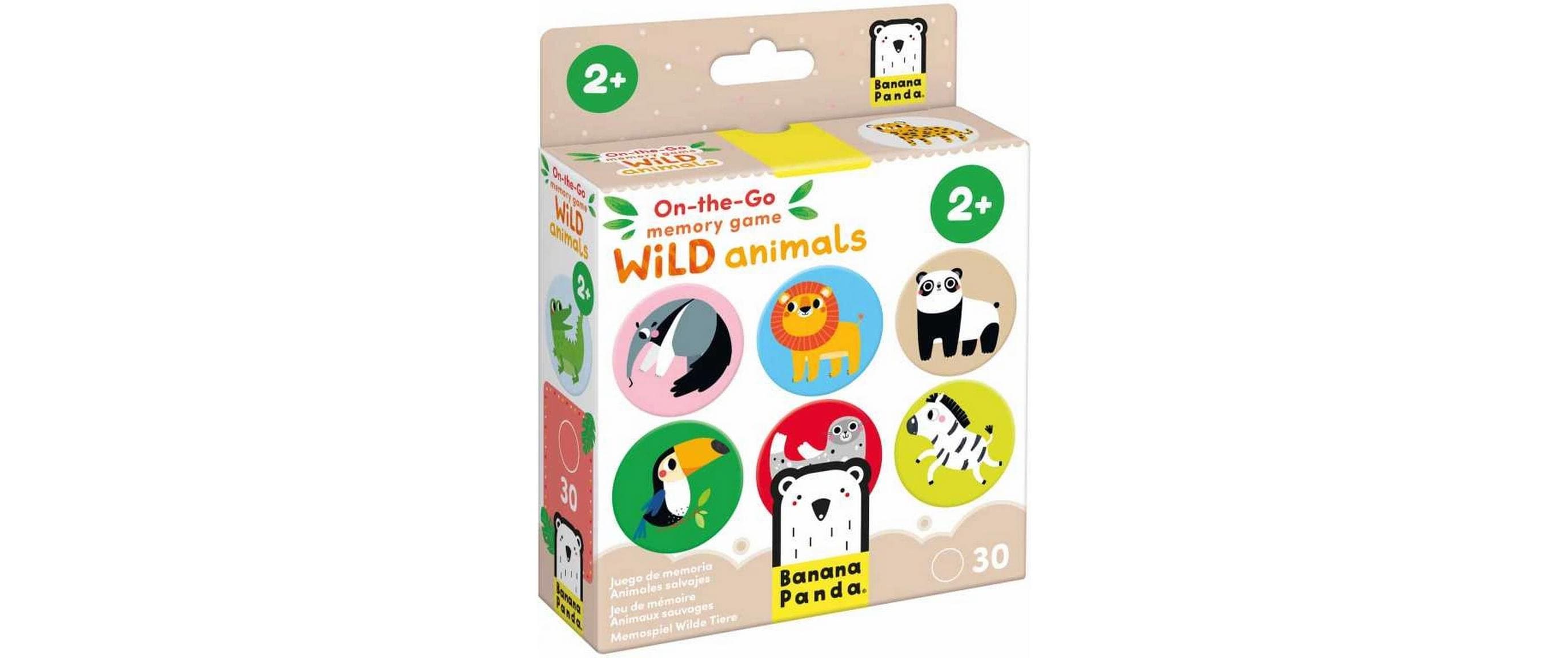 Banana panda Memory On-the-Go Wild Animals Reisespiel – Kartenspiel, 2–4 Spieler, ab 2 Jahren, 10 Min., mehrsprachig