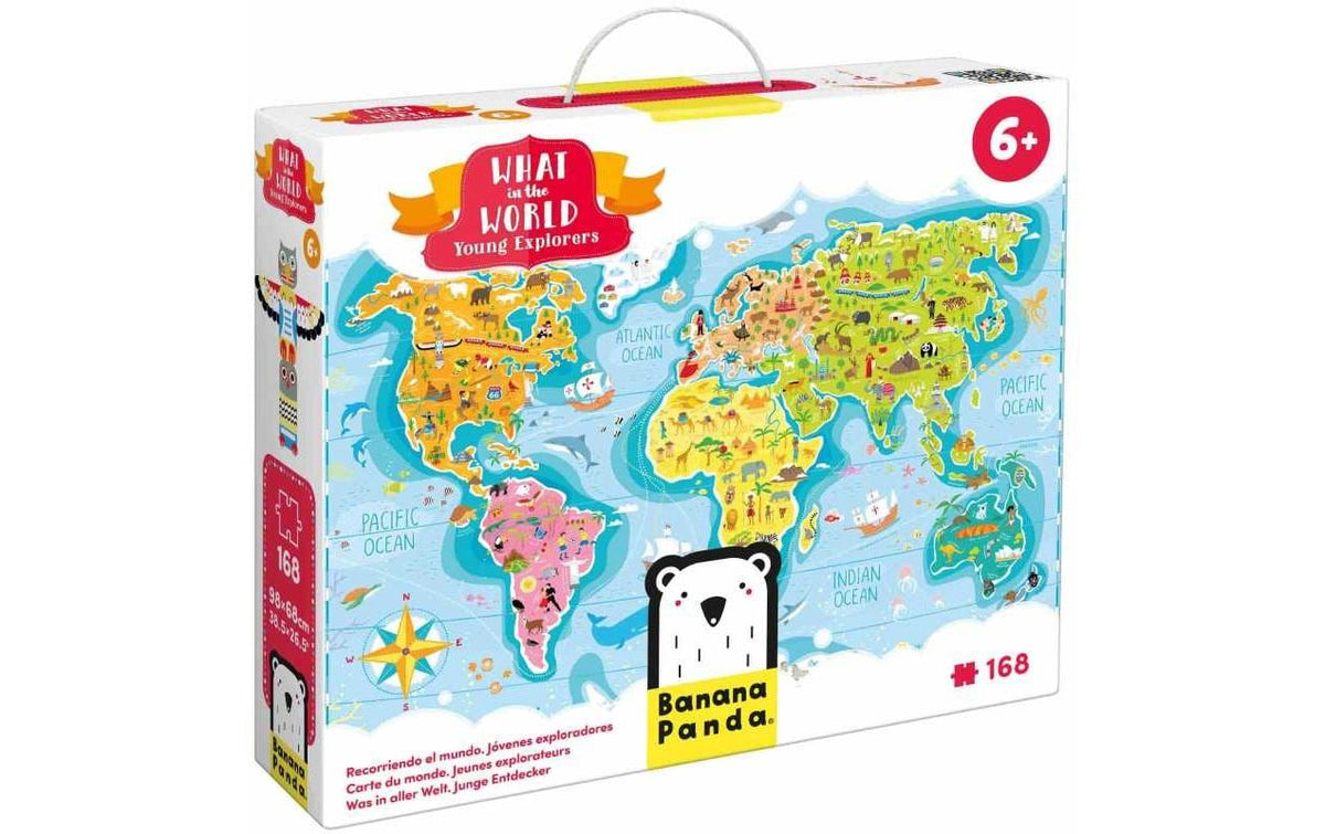Banana panda Puzzle Weltkarte – 168 Teile – 98 × 67,3 cm – ab 6 Jahren – Karton