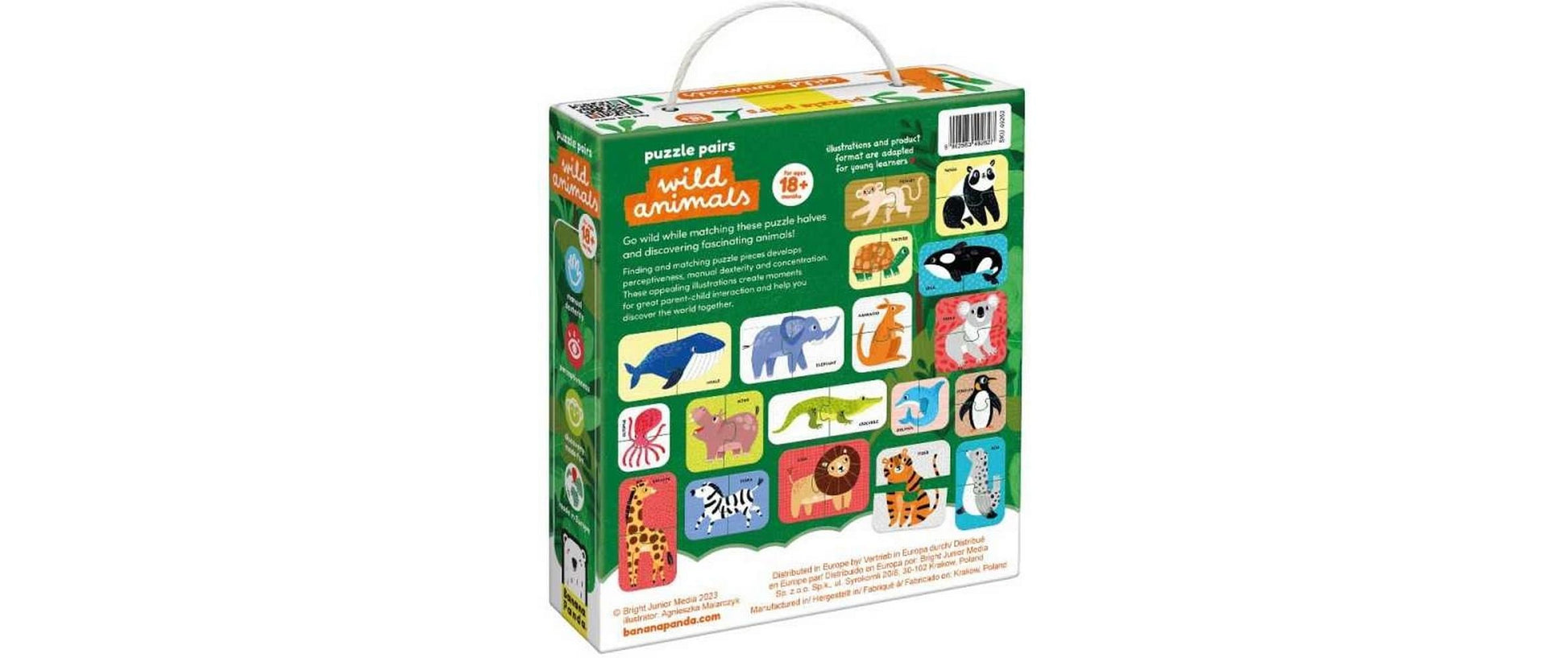 Banana panda Puzzle Tiere – 18 Teile – ab 1,5 Jahren – Karton, Papier, Pappe