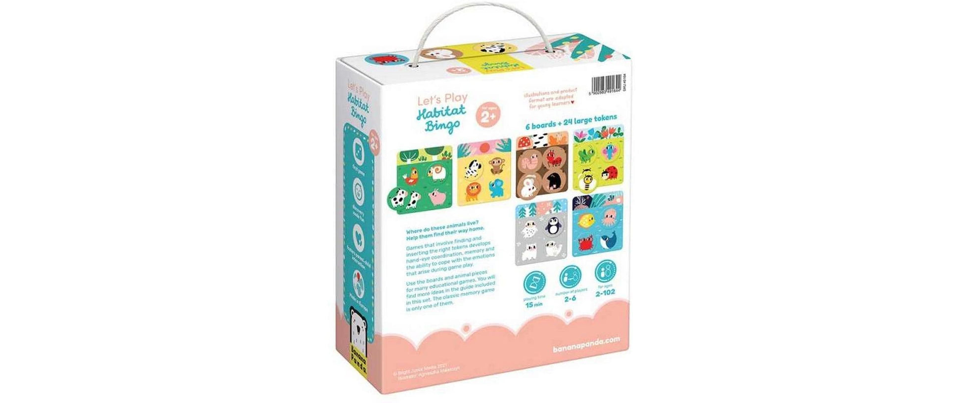 Banana Panda Habitat Bingo – Kartenspiel, 2–6 Spieler, ab 1,5 Jahren, 15 Min., EN/mehrsprachig