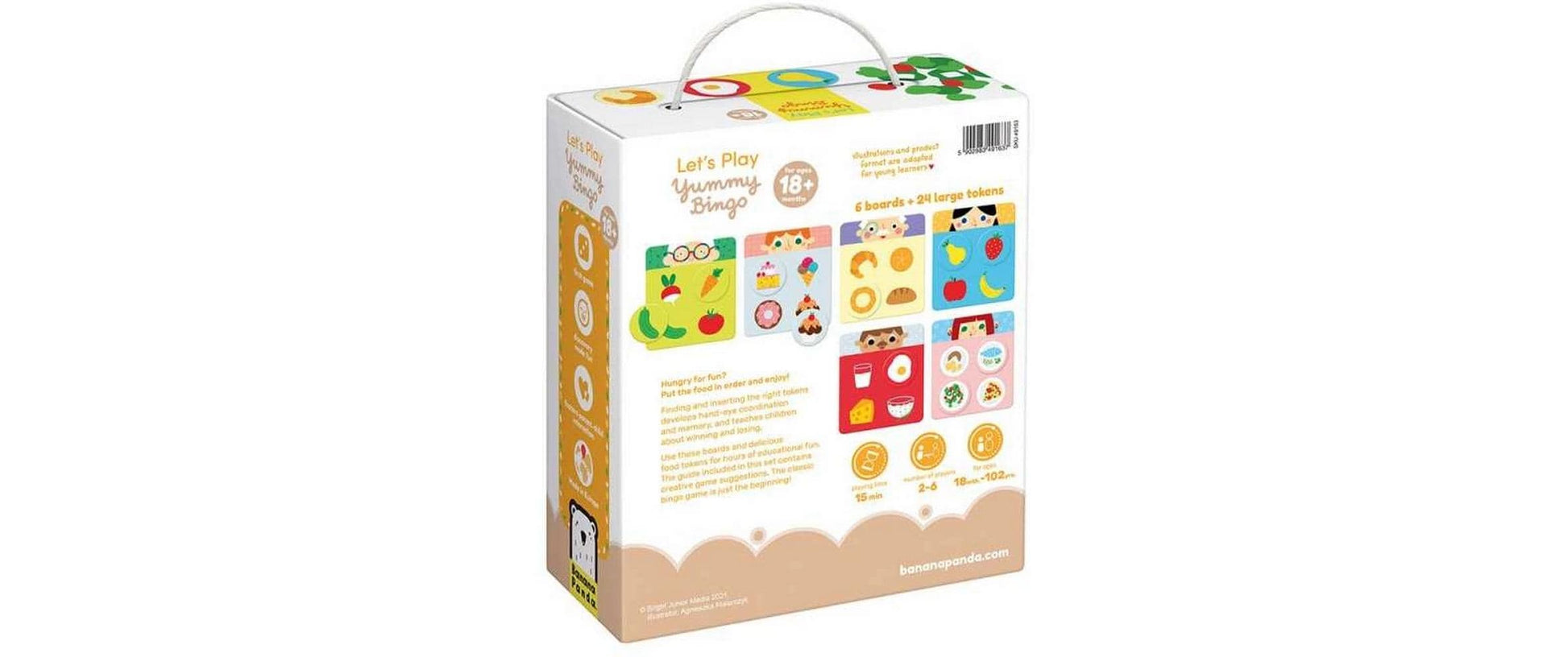 Banana panda Yummy Bingo – Lernspiel, 2–6 Spieler, ab 1,5 Jahren, 15 Min., EN/mehrsprachig