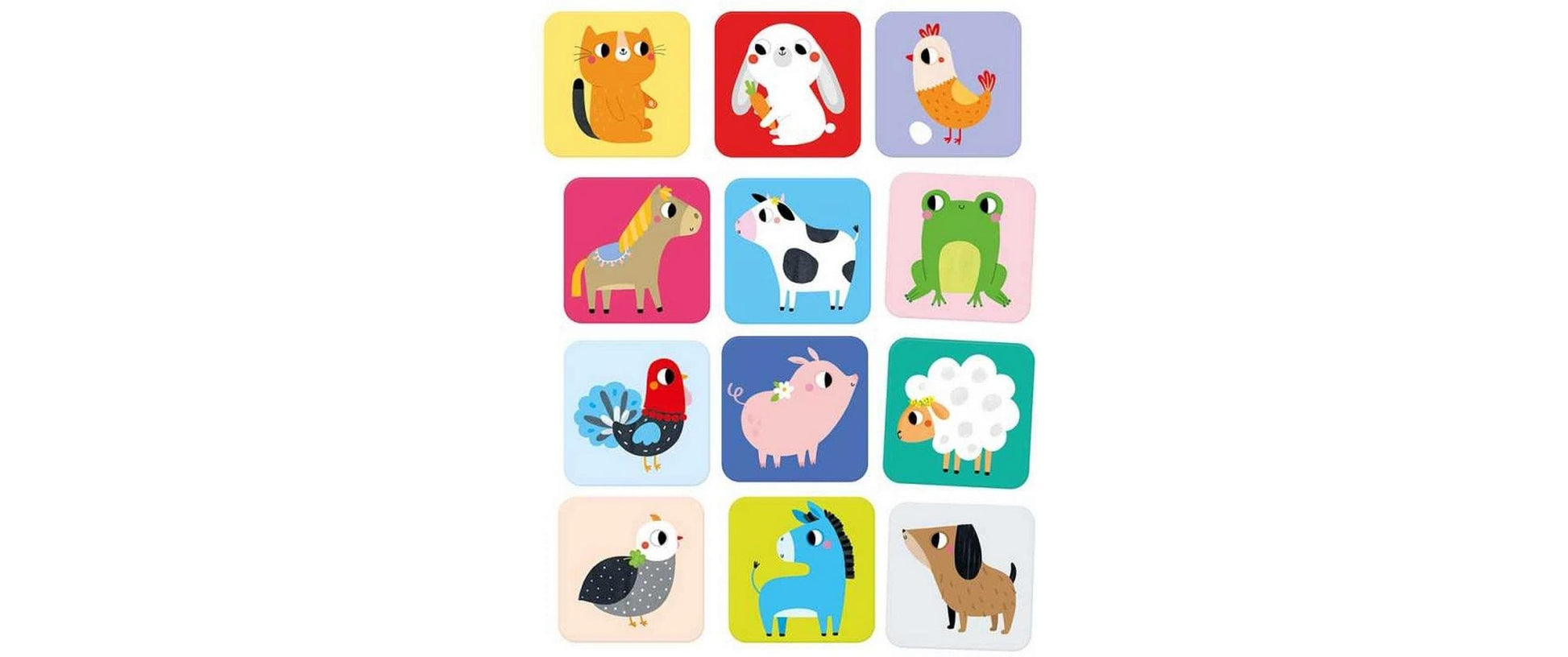 Banana panda Memory Suuuper Size Farm Animals – Kartenspiel, 2–4 Spieler, ab 2 Jahren, 10 Min., EN