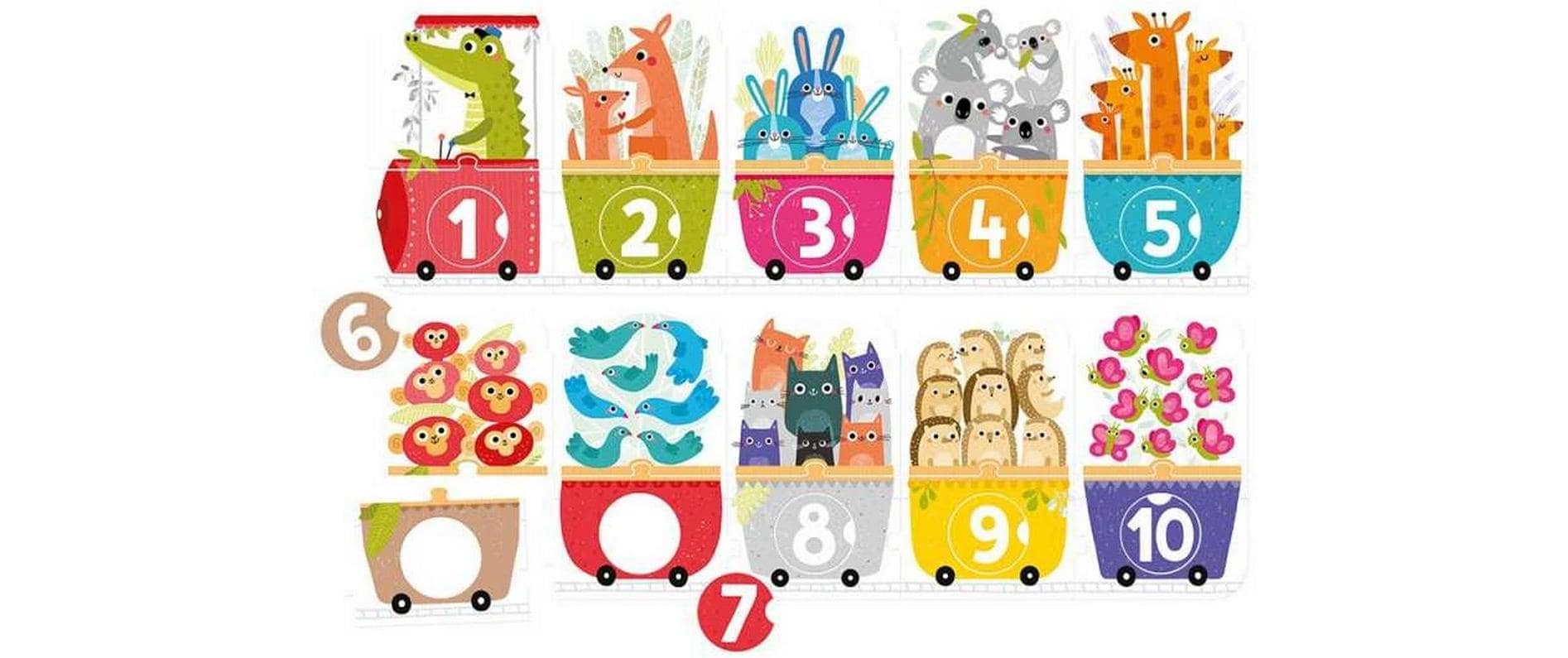Banana panda Puzzle XL Make-a-Match Number Train – Logikspiel, ab 3 Jahren, EN/mehrsprachig