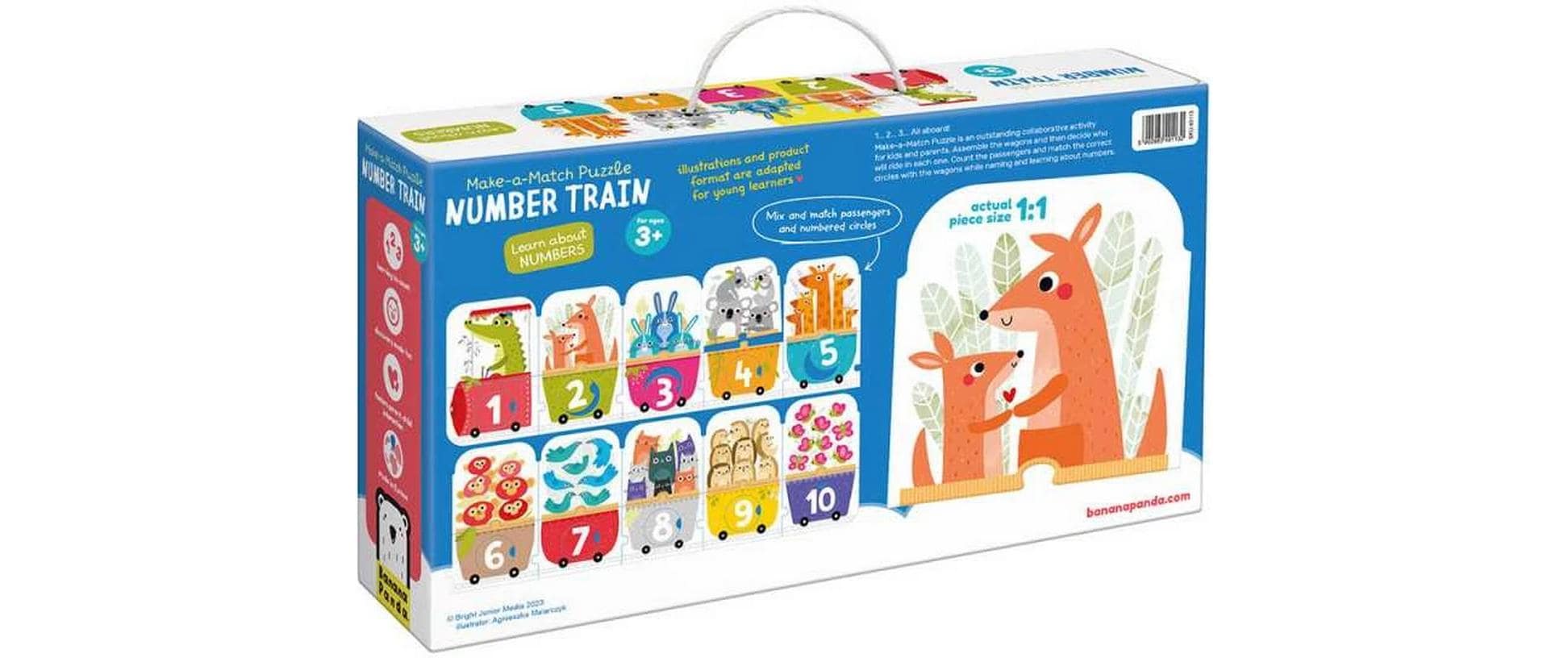 Banana panda Puzzle XL Make-a-Match Number Train – Logikspiel, ab 3 Jahren, EN/mehrsprachig