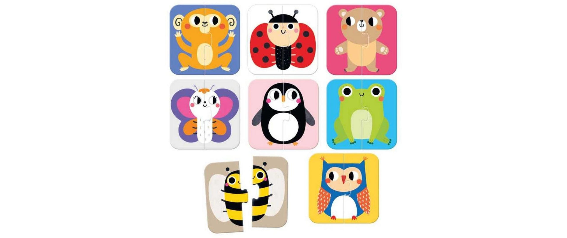Banana panda Puzzle On-the-Go Halves Animals – Logikspiel, ab 1,5 J., EN/mehrsprachig